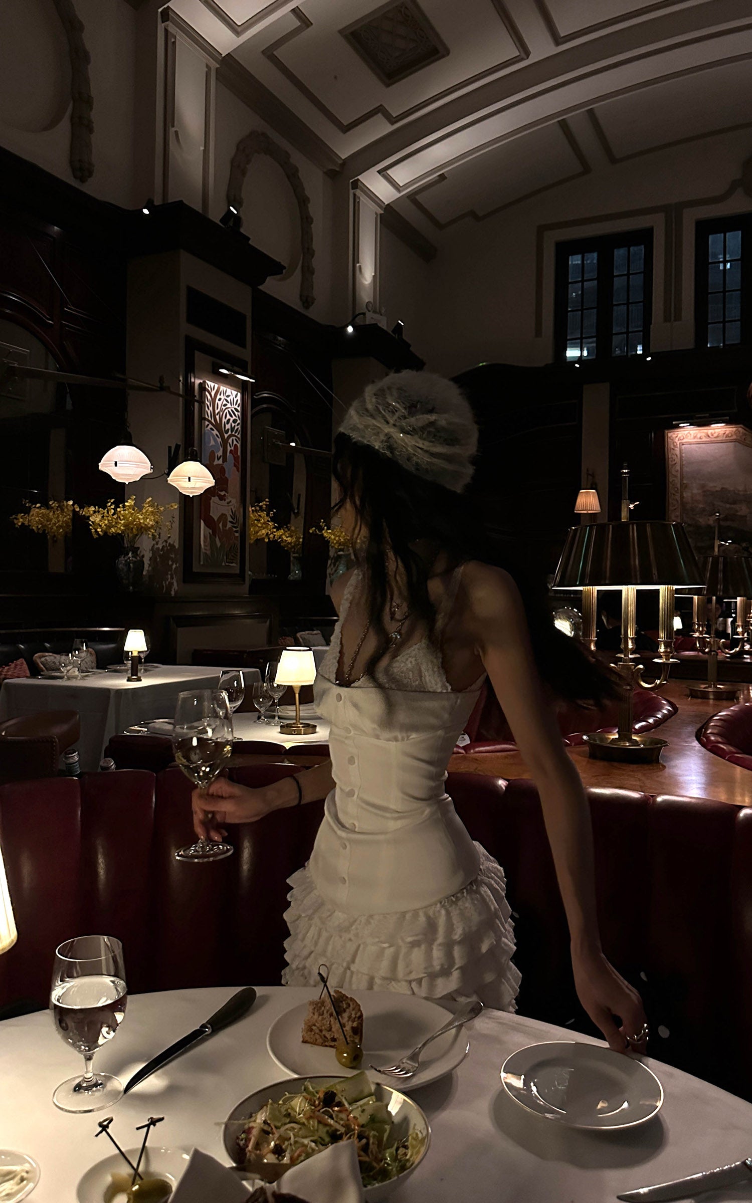 WARDEN EDGE レーストリムキャミトップとレイヤードラッフルミニスカートセット