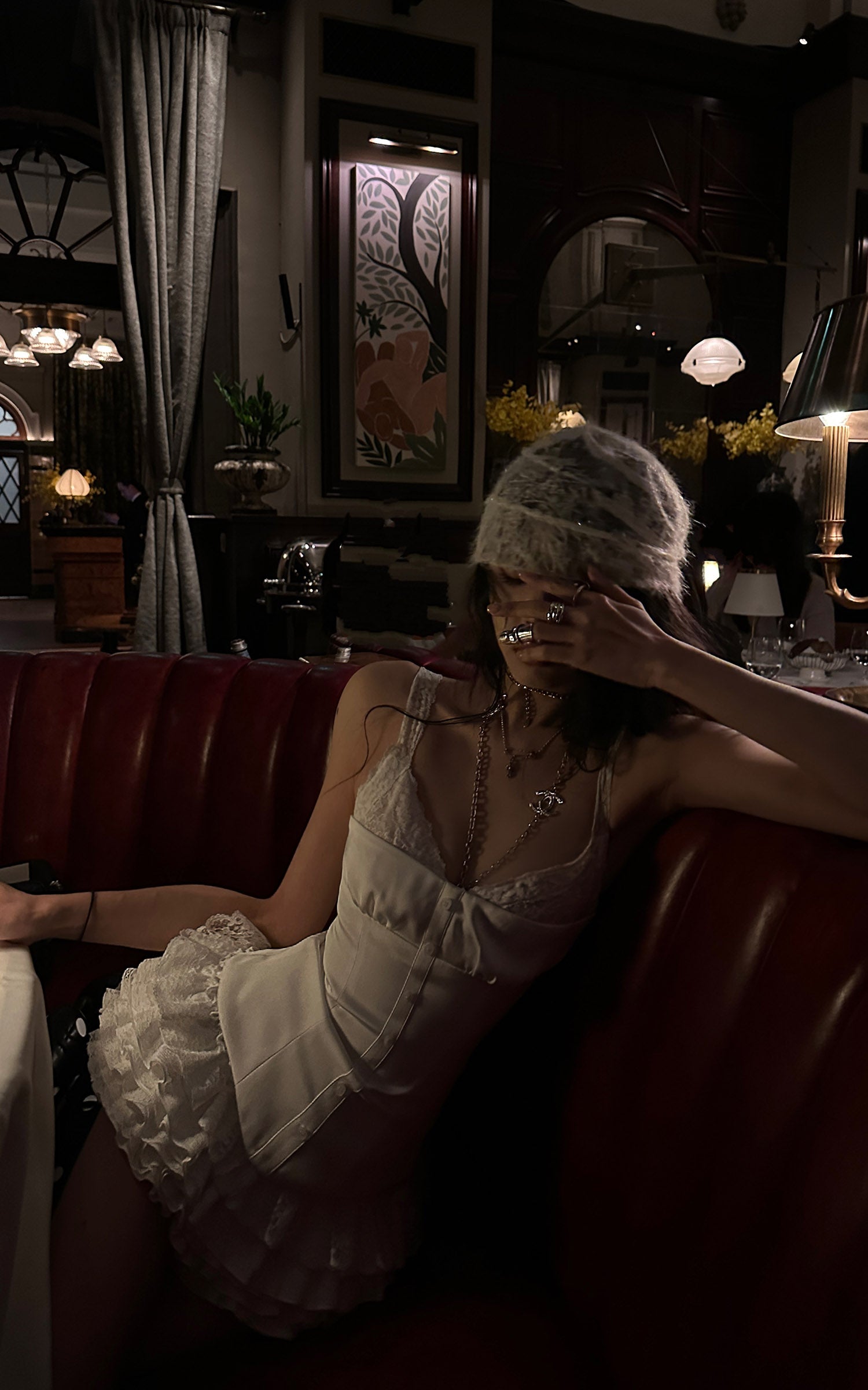 WARDEN EDGE レーストリムキャミトップとレイヤードラッフルミニスカートセット