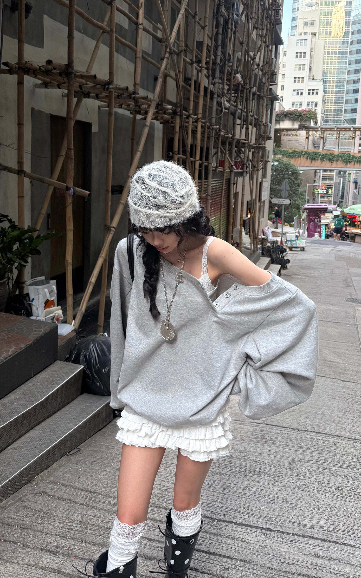 WARDEN EDGE レイヤードレース ローライズミニスカート