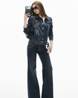 IAMXIAA Low-Rise Fitted Flared Jeans