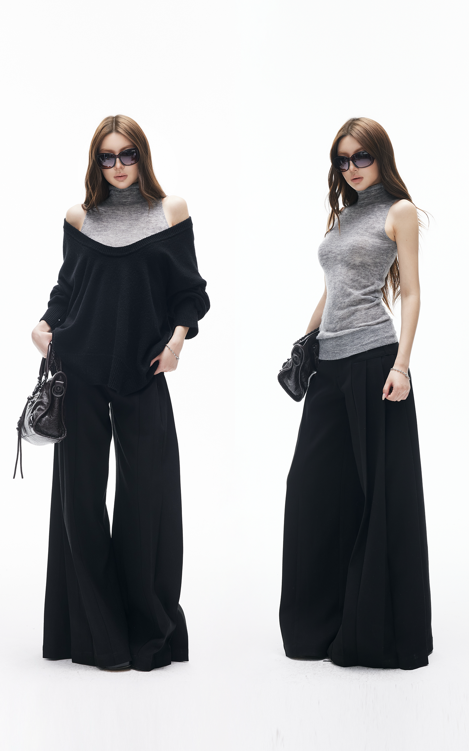 IAMXIAA フィッテッドモックネックニットタンク