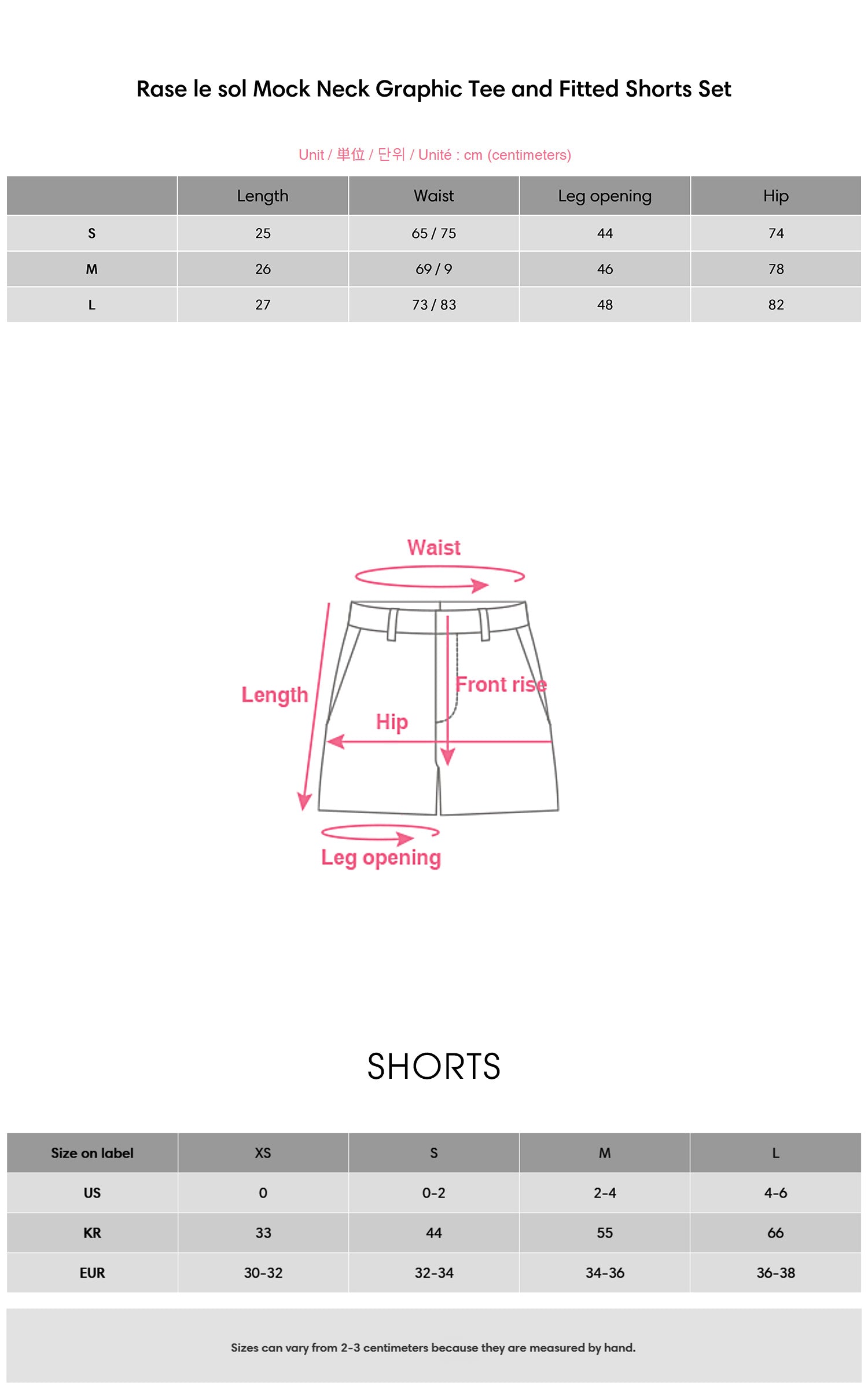 Rase le sol Mock Neck Graphic Tee and Fitted Shorts Set - PINKPARKS