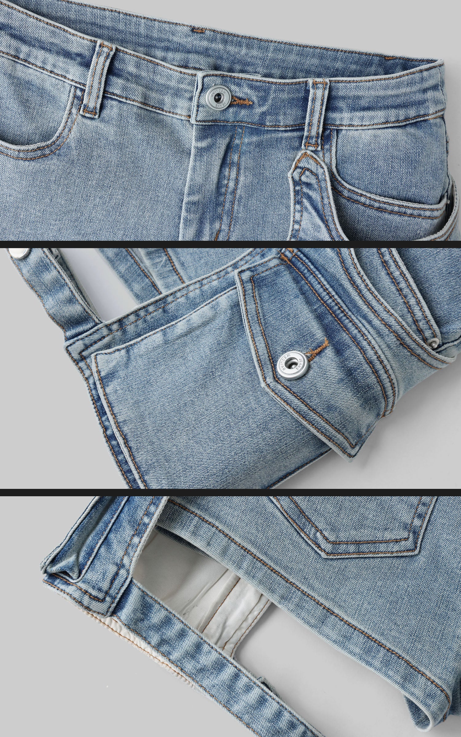 WARDEN EDGE Utility Denim Shorts with 3D Pocket Detailing - PINKPARKS