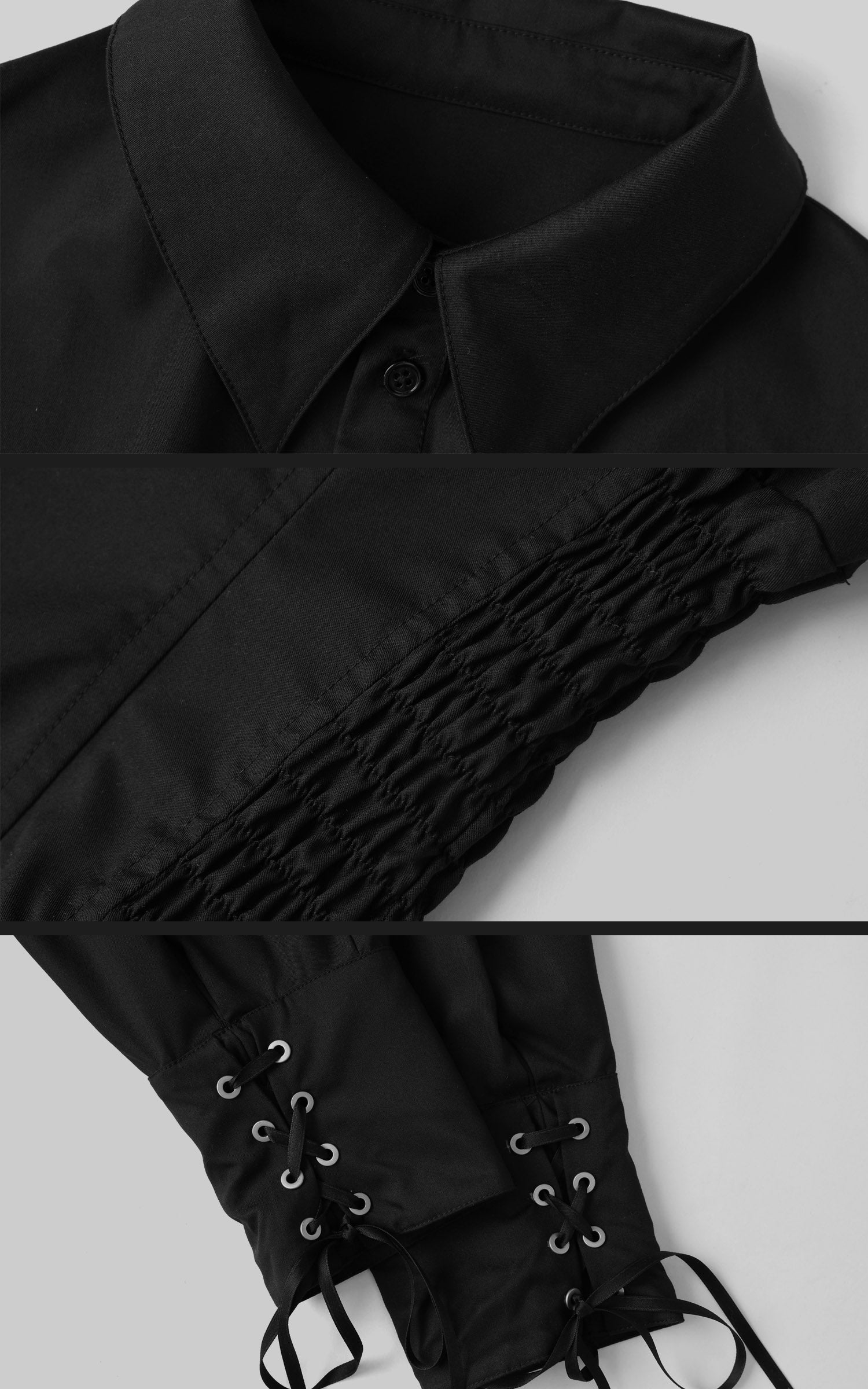 Rase le sol Black Shirt Dress - PINKPARKS