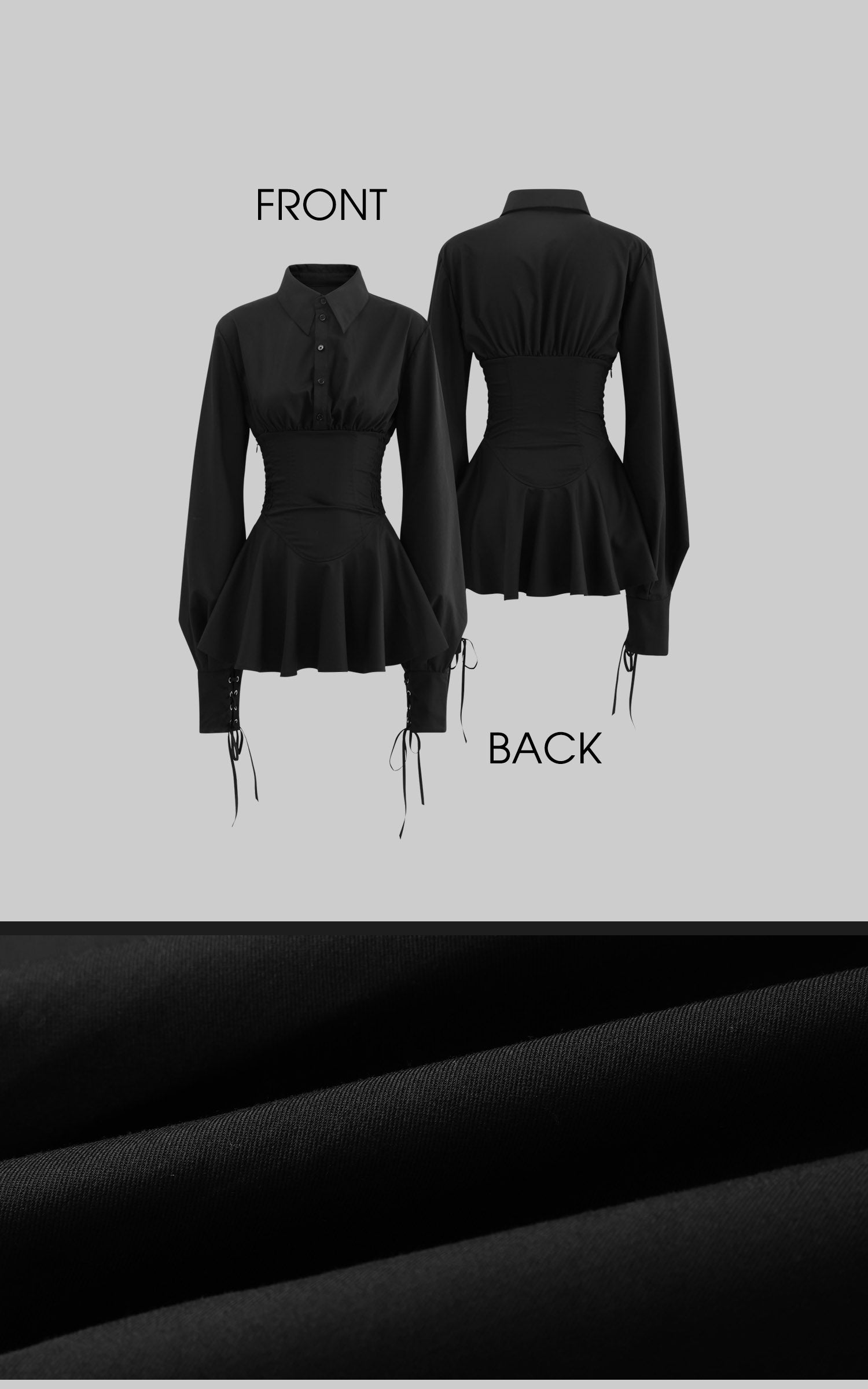 Rase le sol Black Shirt Dress - PINKPARKS