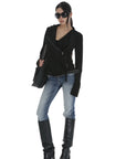 IAMXIAA Cropped Moto Jacket with Asymmetric Zip