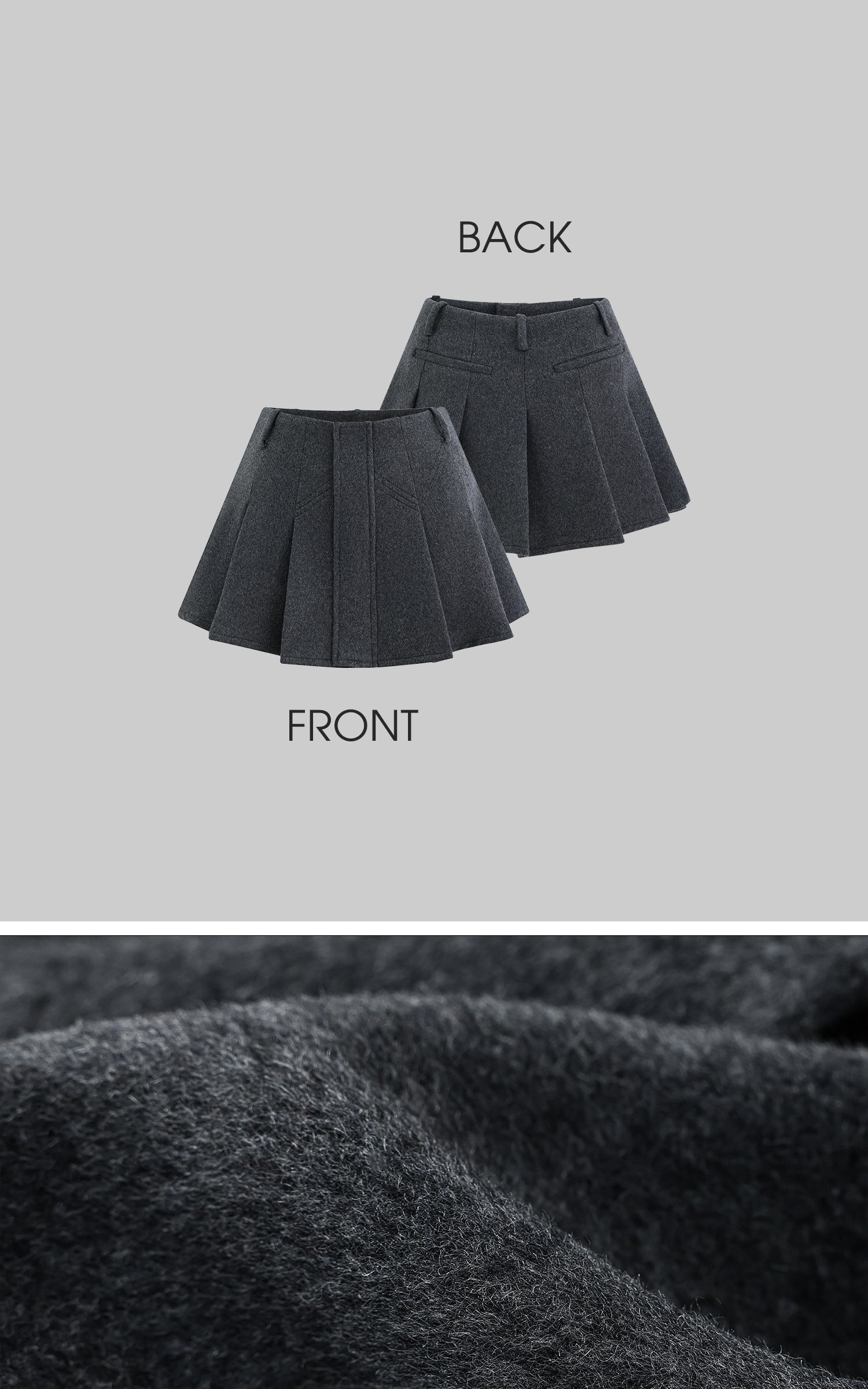 Rase le sol ウール製ハイウエストプリーツスカート