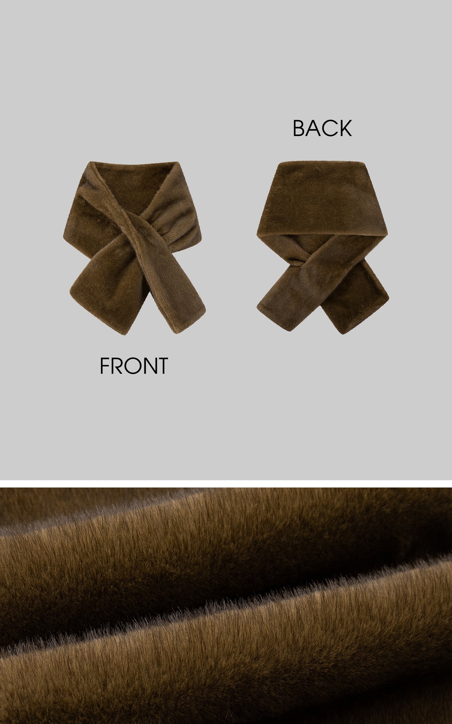 IAMXIAA フェイクファー クロスラップスカーフ