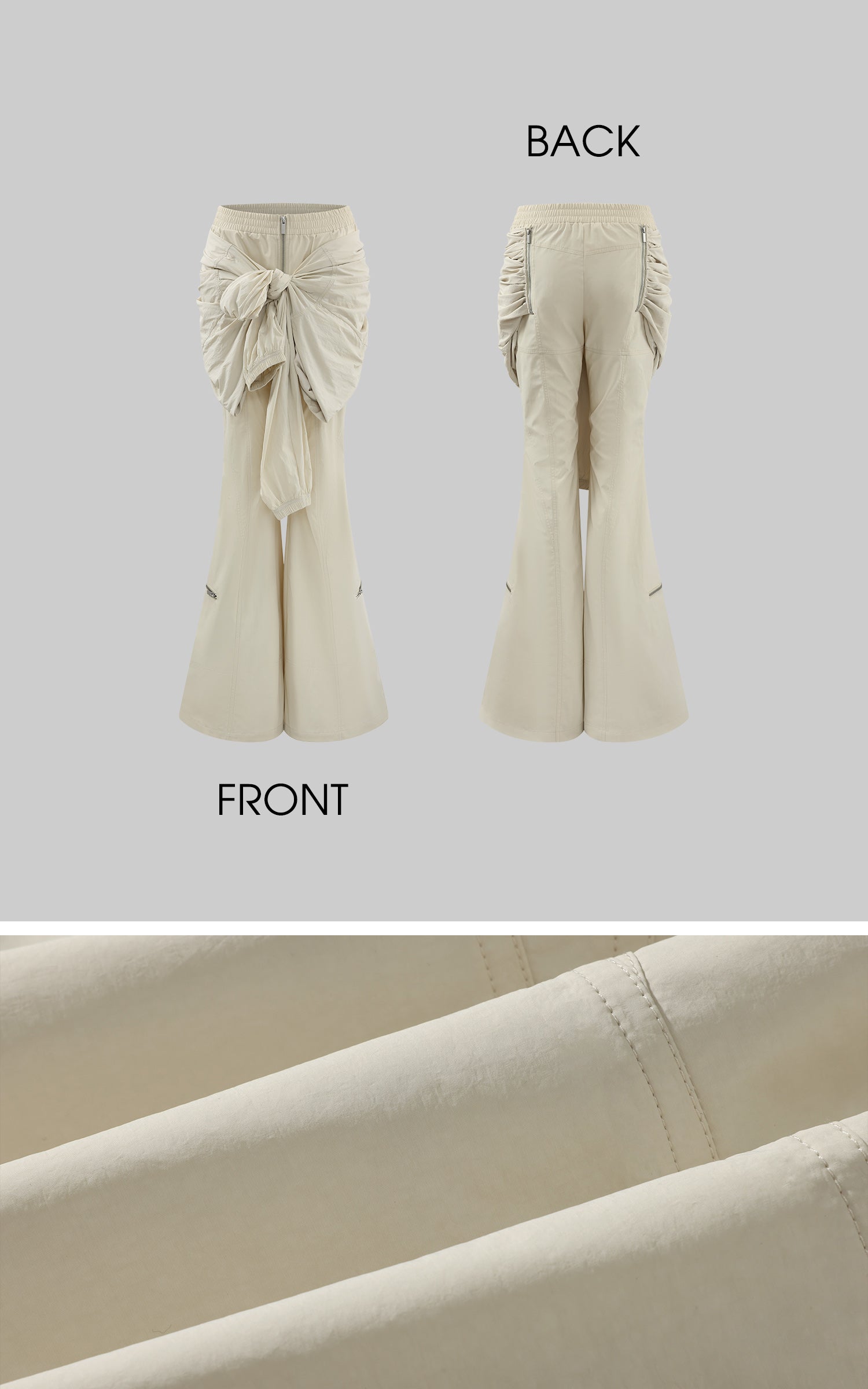 Rase le sol ノットディテール フレアカジュアルパンツ