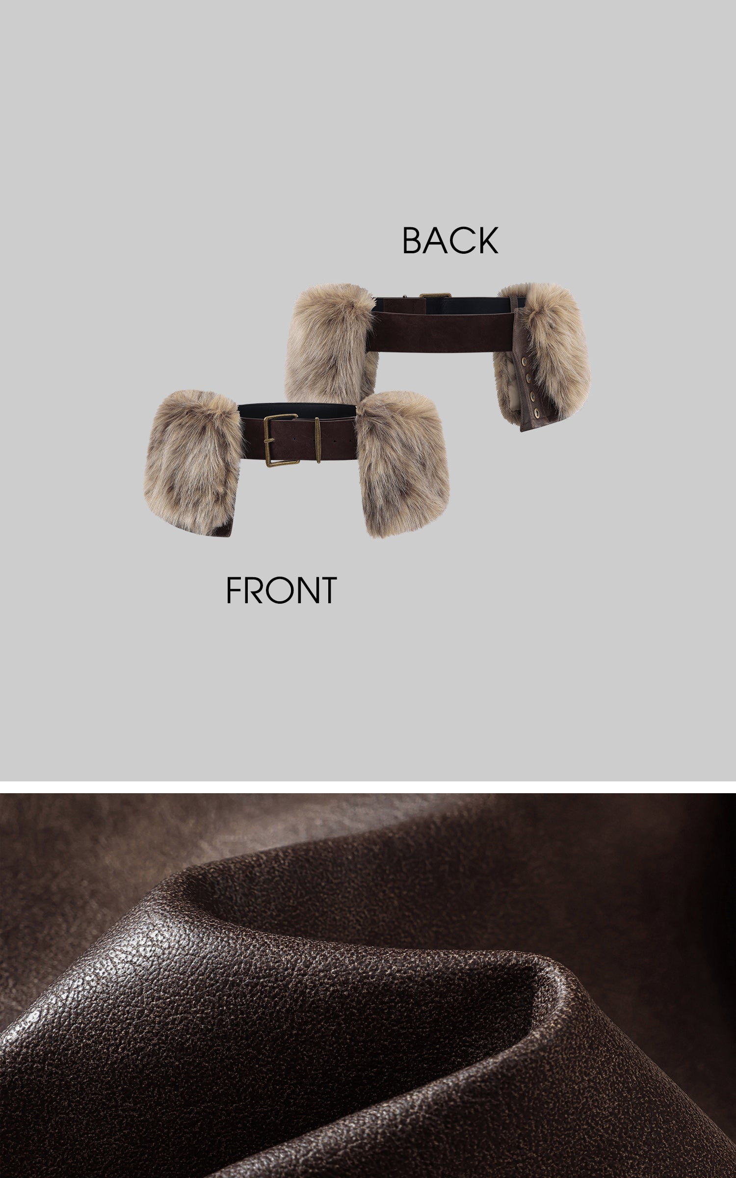 WARDEN EDGE フェイクファーのベルトディテール付きデニムミニスカート