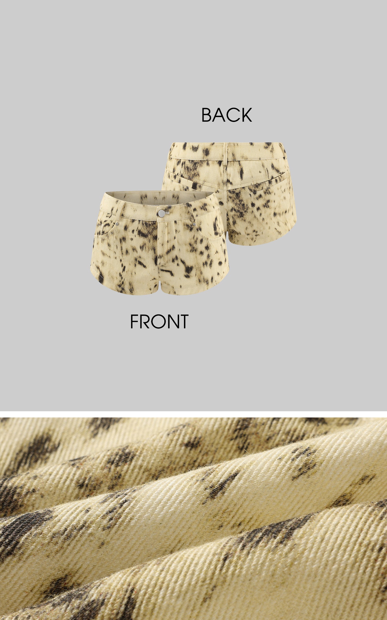 Rase le sol レオパード柄デニムマイクロショートパンツ