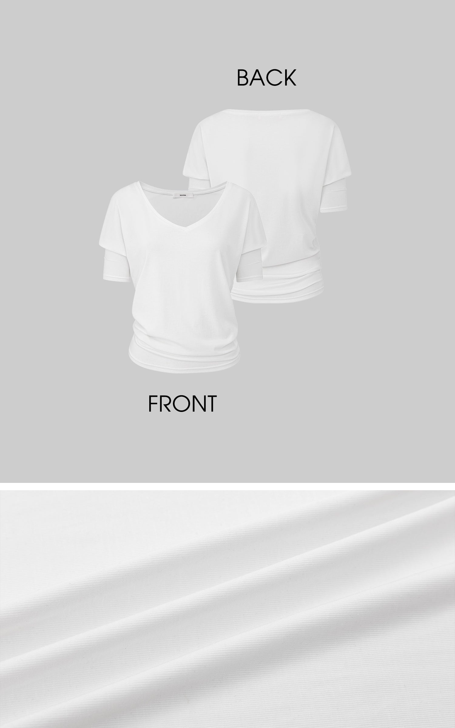 IAMXIAA オフショルダー レイヤード風 半袖カジュアル ゆったりトップス