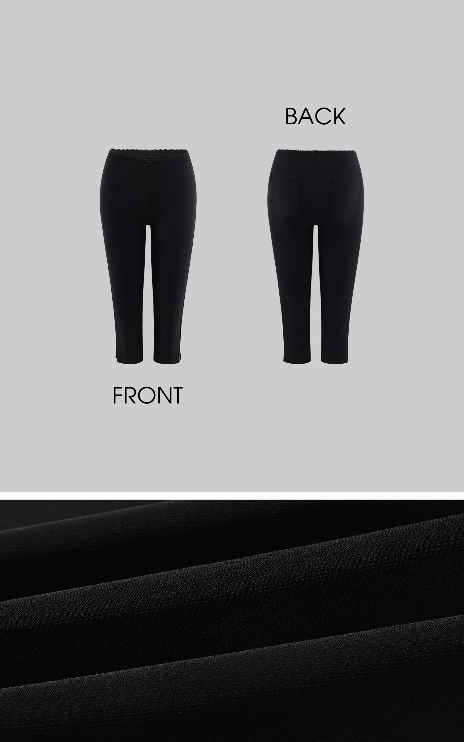 ROVENTE Deep V Draped Long Sleeve T-Shirt and Slim Cropped Pants Set