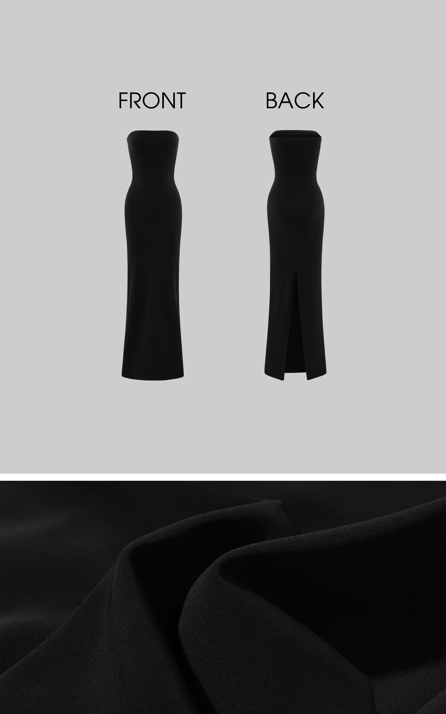 ROVENTE ドレープショールストラップレスマキシドレス