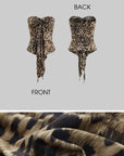 0122stepll Leopard Strapless Draped Top