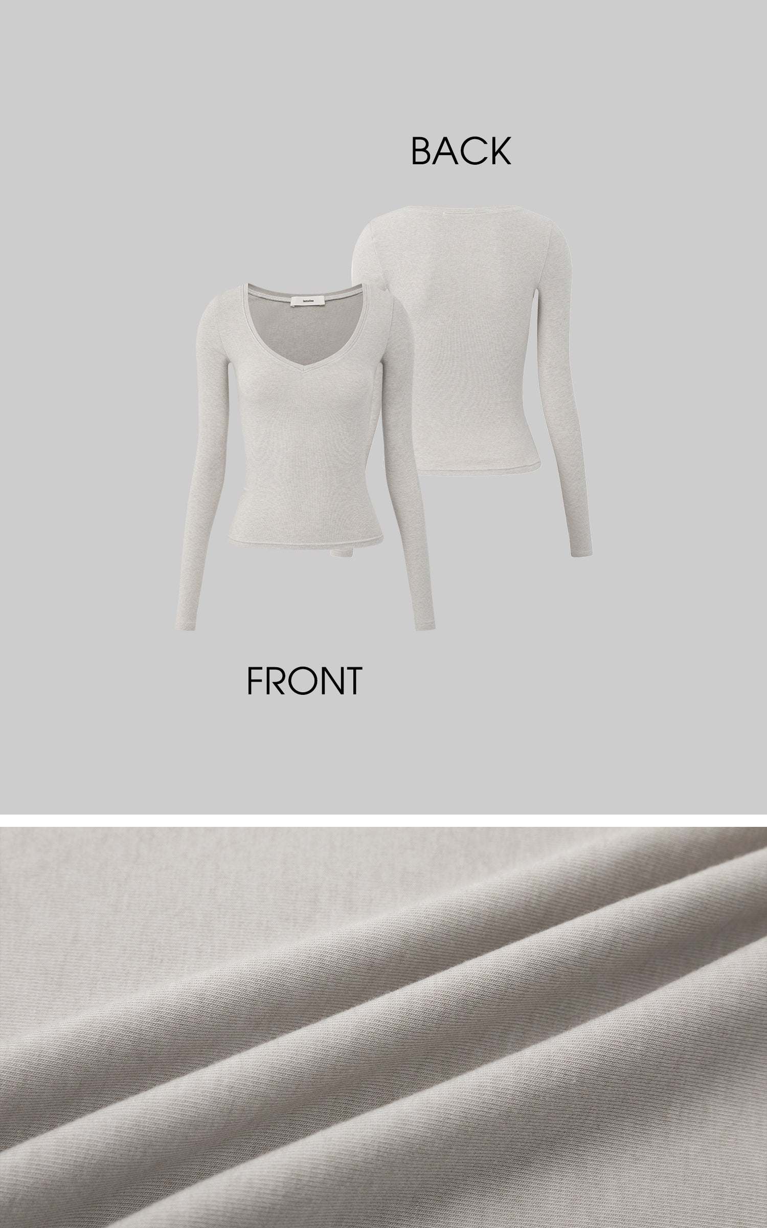 IAMXIAA フィットしたVネック長袖トップ