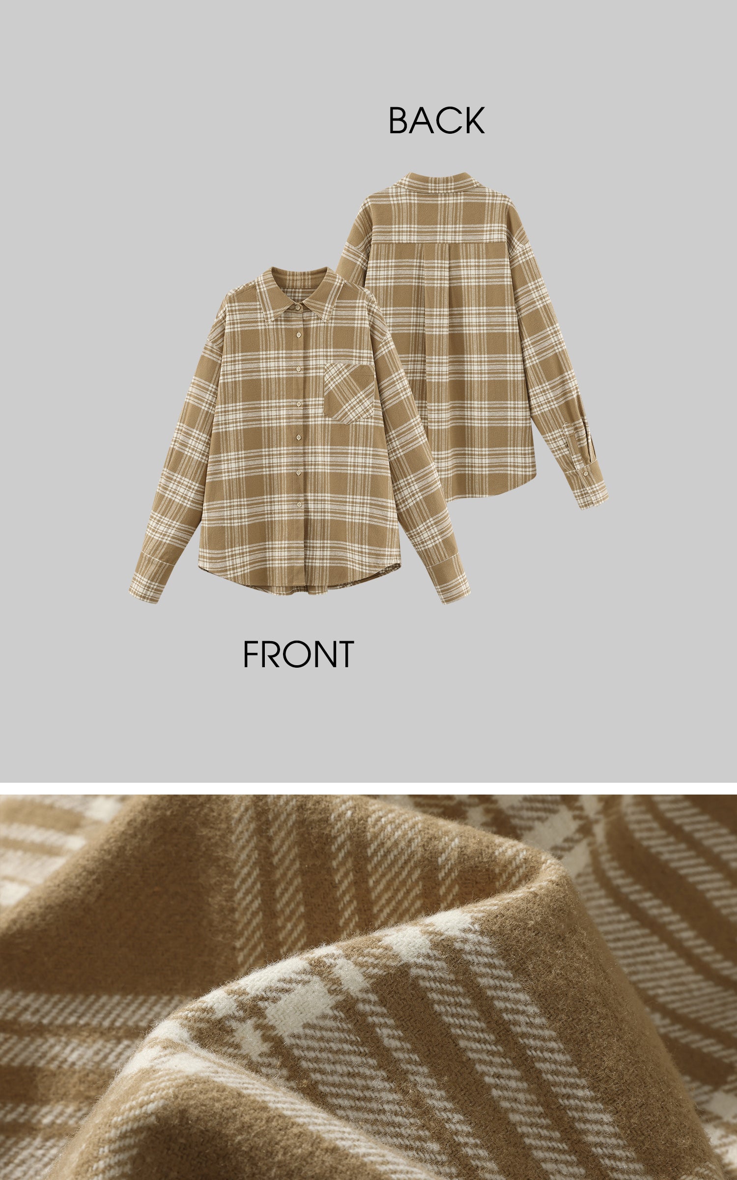 ROVENTE チェックオーバーサイズシャツ &amp; ワイドレッグパンツセット