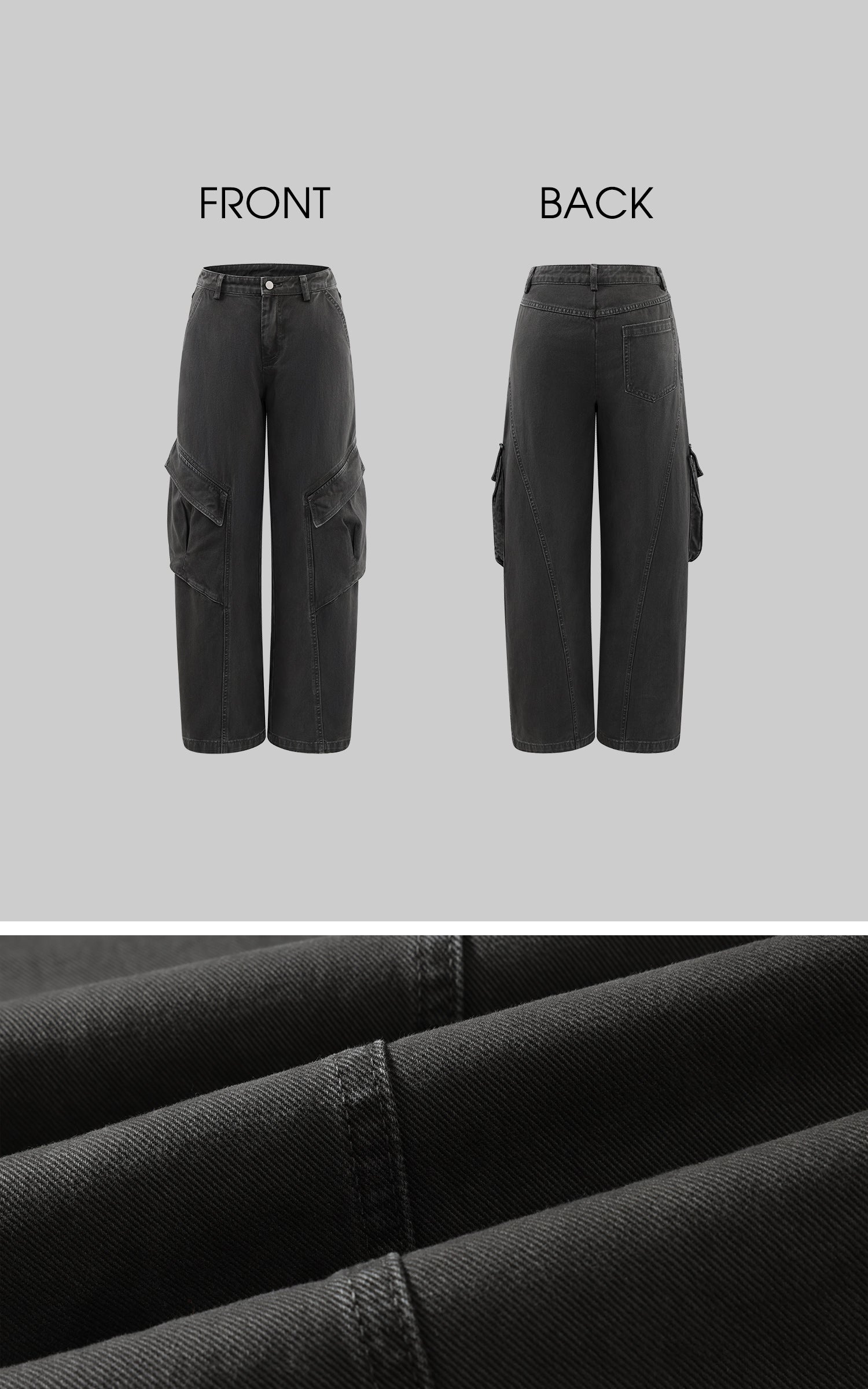 Rase le sol 彫刻されたワイドレッグユーティリティデニムパンツ