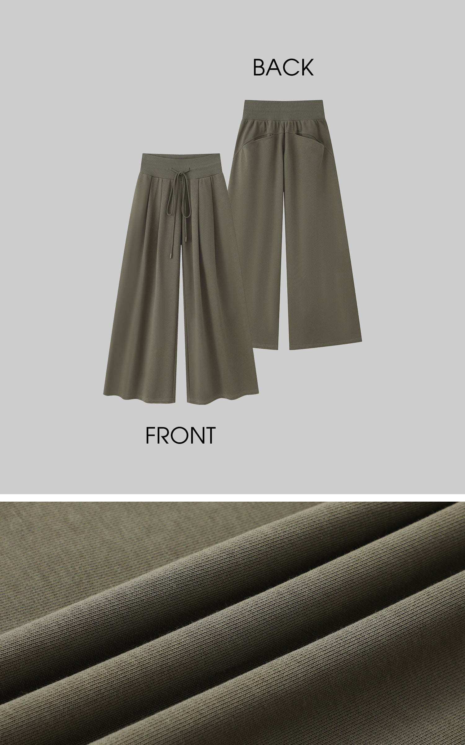 IAMXIAA リブボタンタンク＆ワイドレッグドローストリングパンツ2点セット