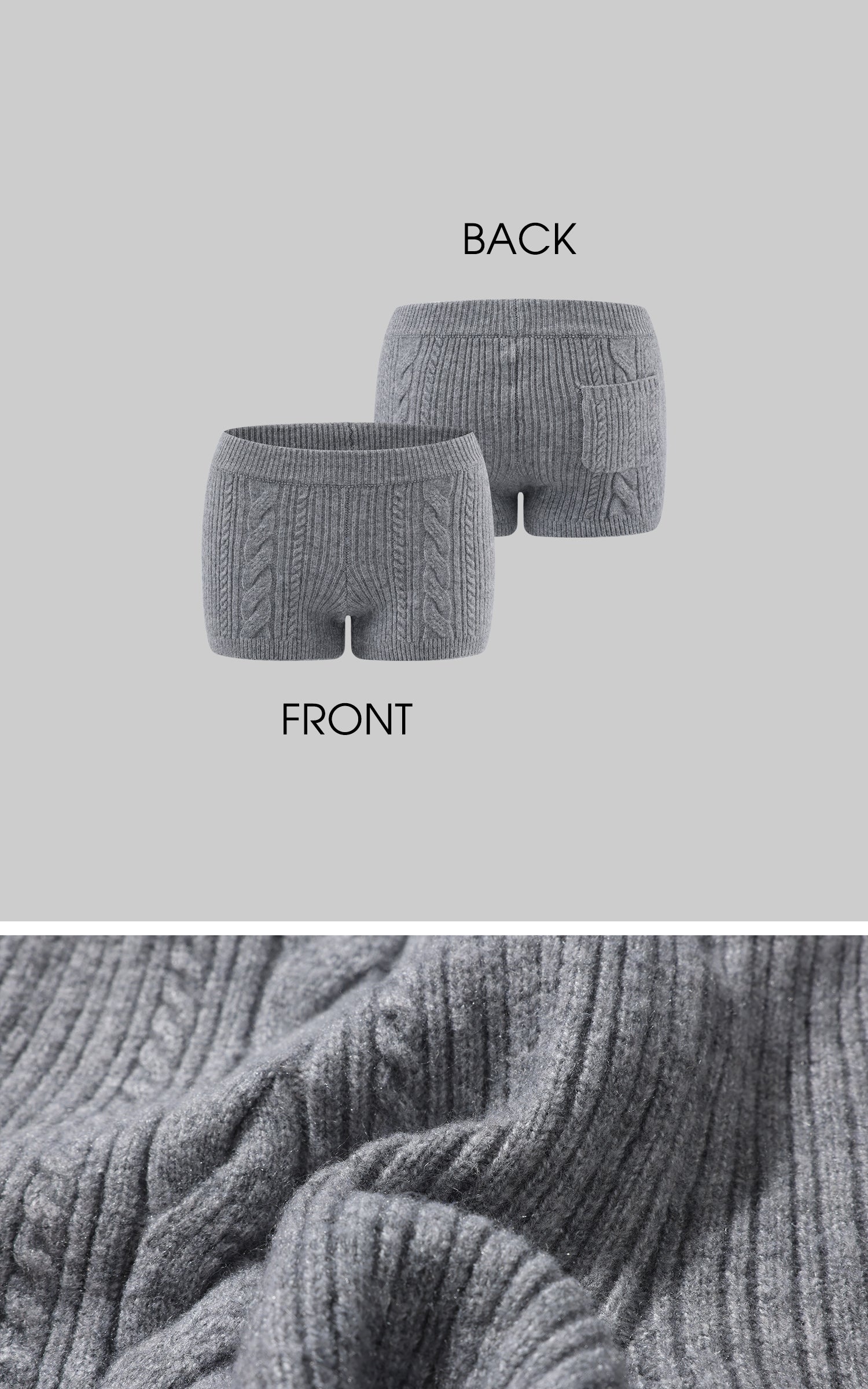 WARDEN EDGE ケーブルニットセーター &amp; マッチングレッグウォーマー付きショートセット