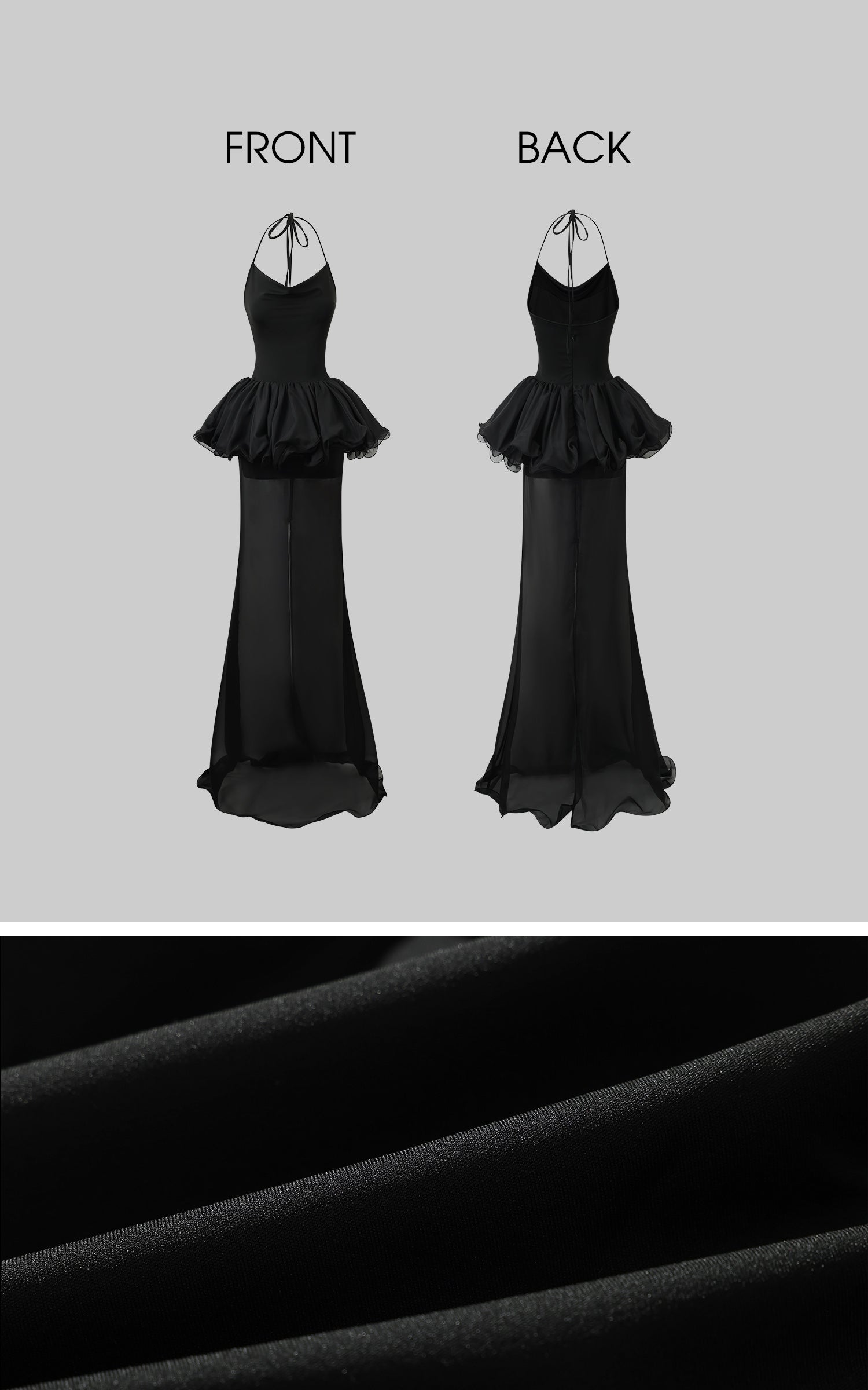 Rase le sol Sheer Layered Tulle Halter Dress - PINKPARKS