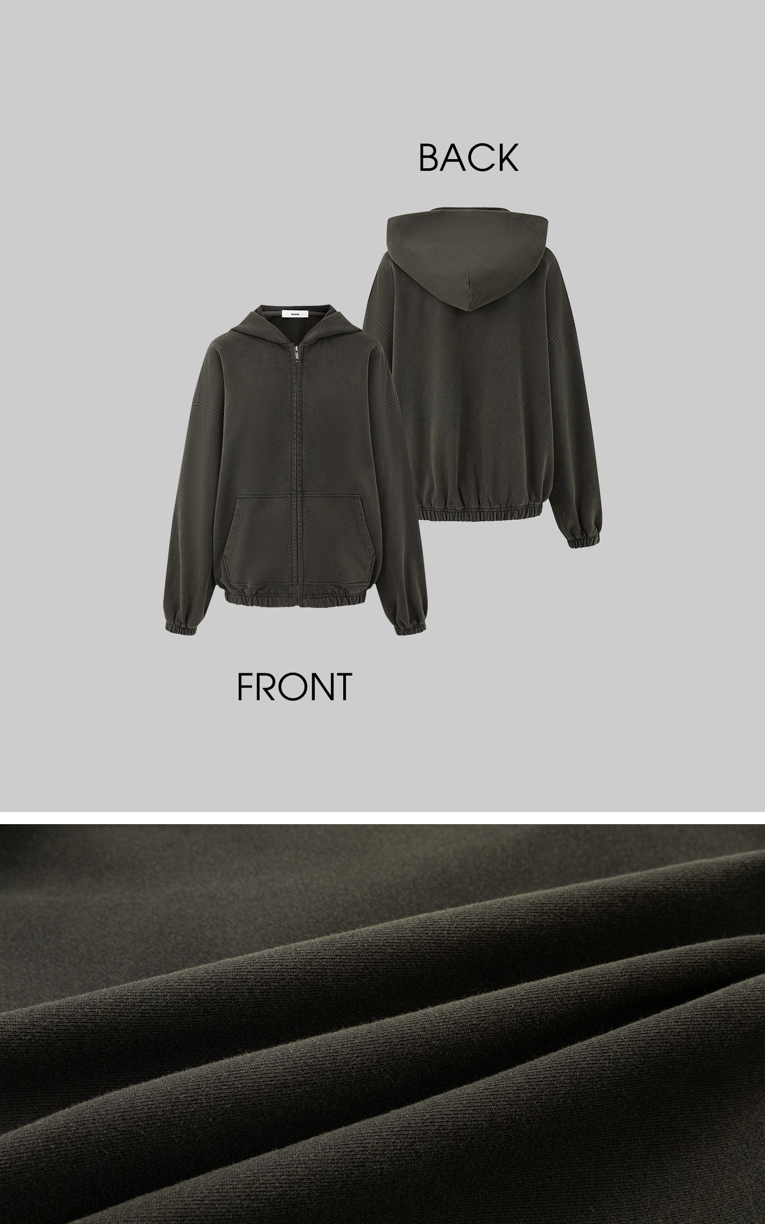 IAMXIAA ヴィンテージウォッシュジップアップフーディー＆クロップドスウェットパンツセット