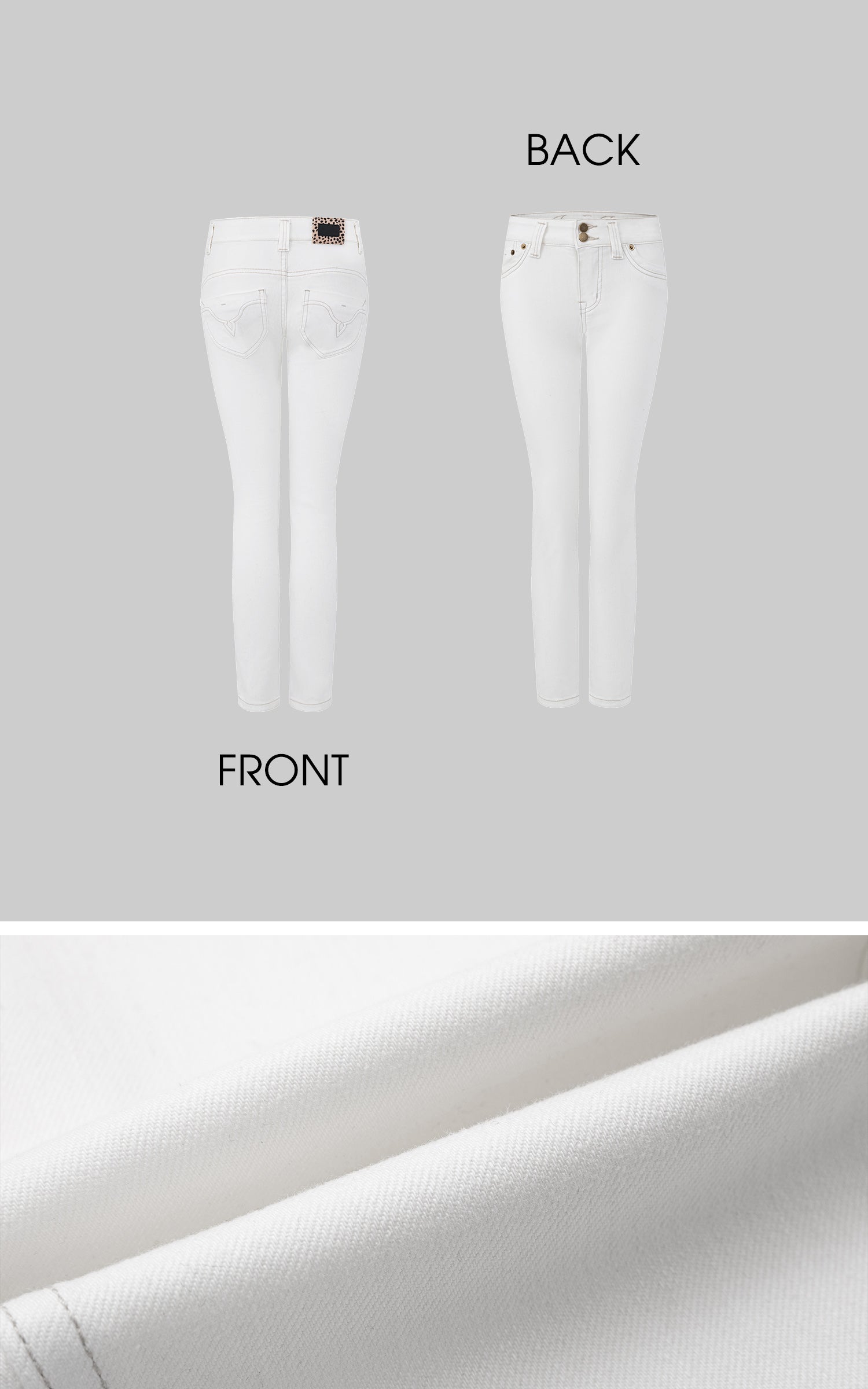 IAMXIAA スキニーローライズホワイトデニムジーンズ