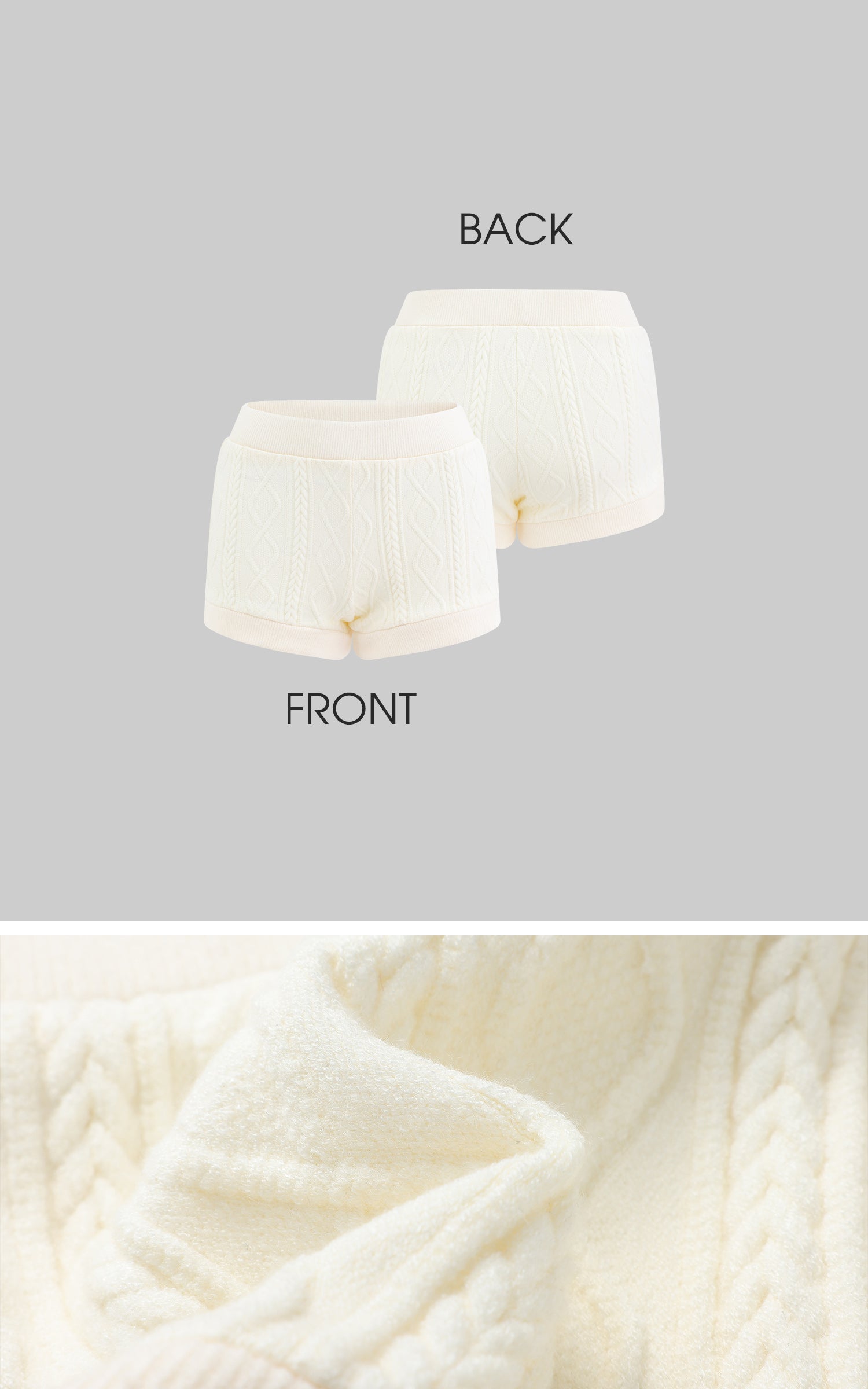 Rase le sol Textured Cable Knit Shorts - PINKPARKS