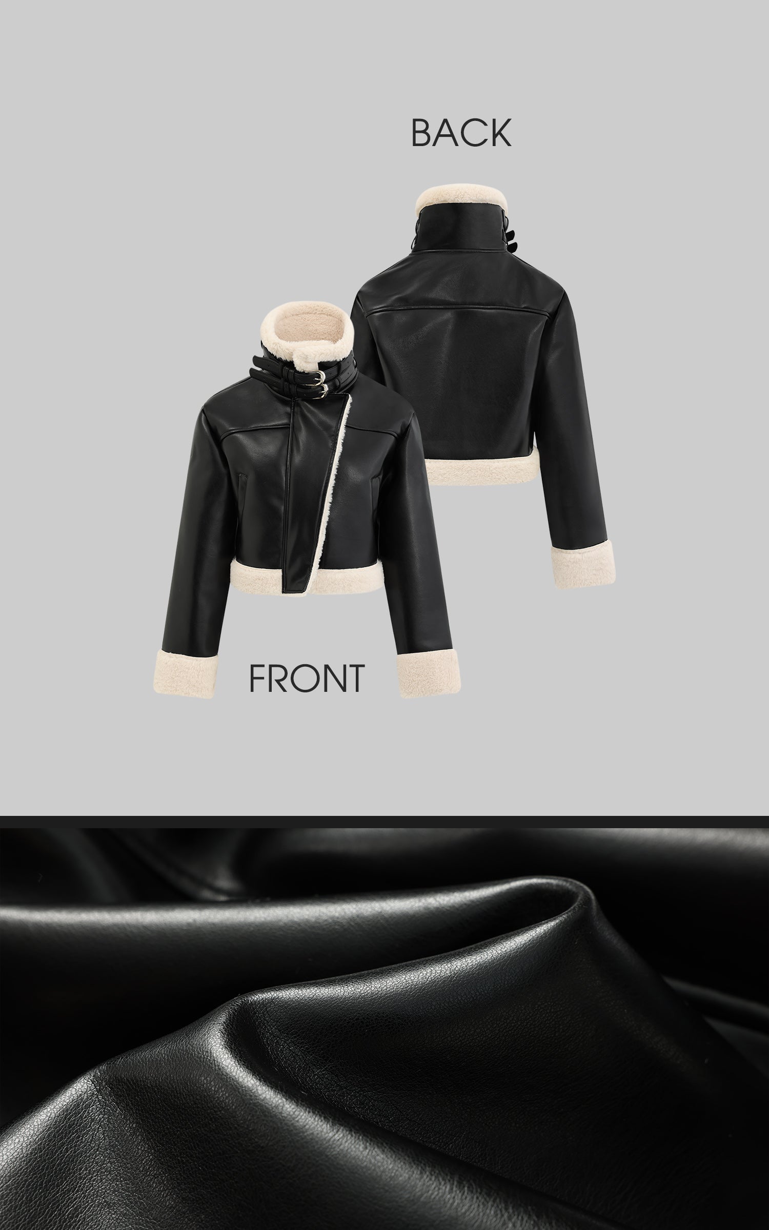 WARDEN EDGE フェイクシアリングレザージャケット