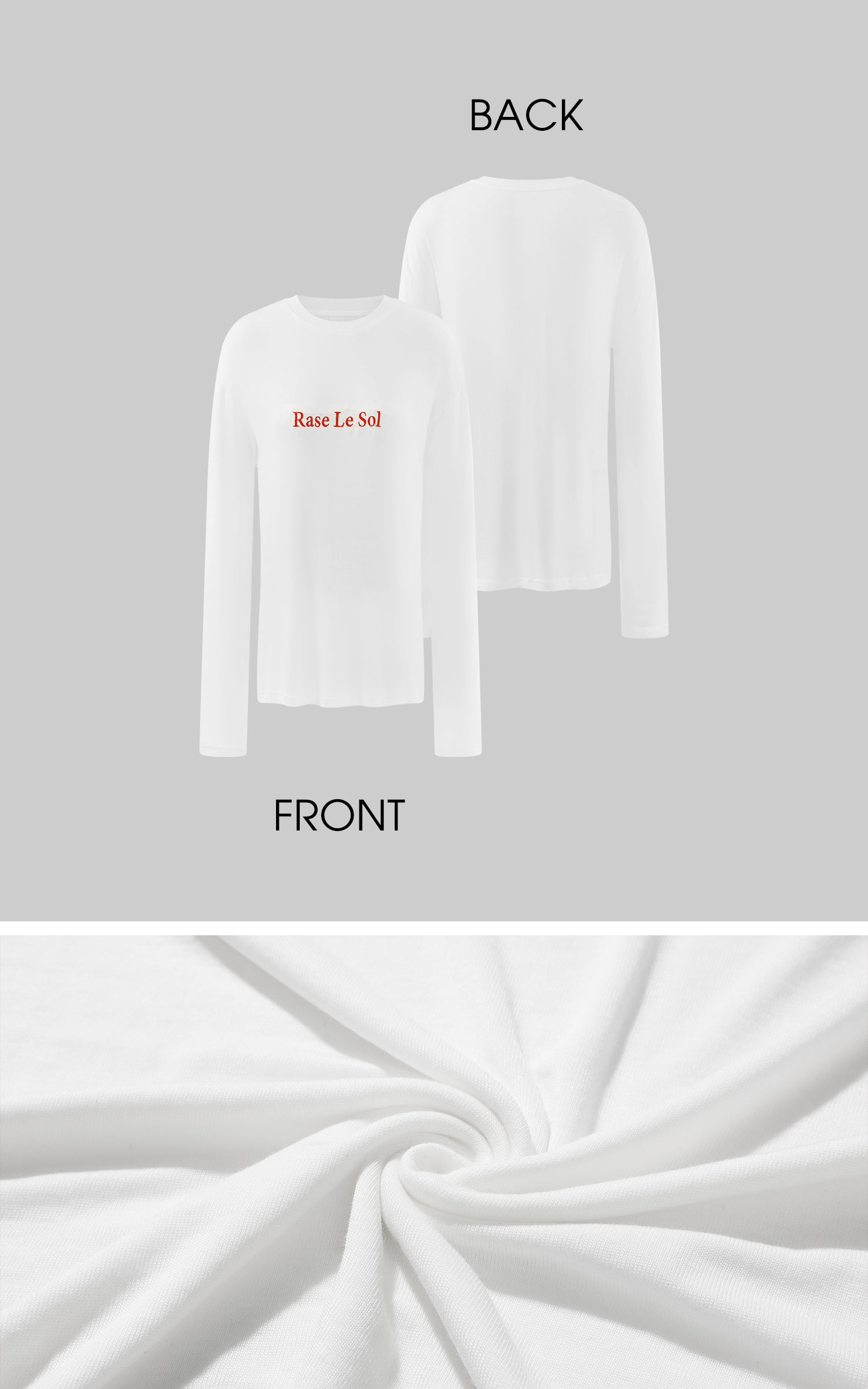 Rase Le Sol 刺繍ロゴ入り長袖Tシャツ