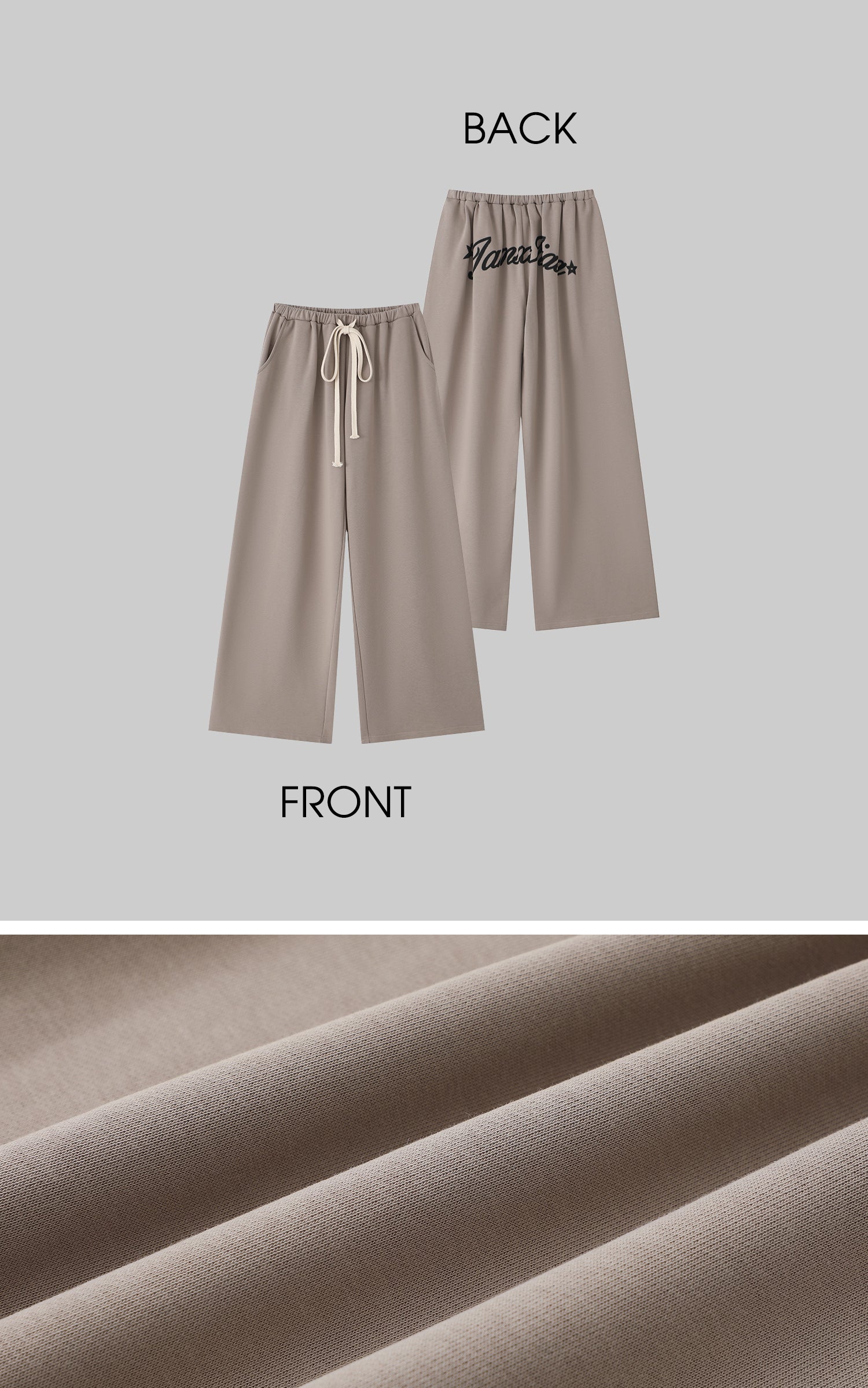 IAMXIAA ストラップレスチューブトップ＆ワイドレッグスウェットパンツセット カジュアルストリートウェア 2点セット