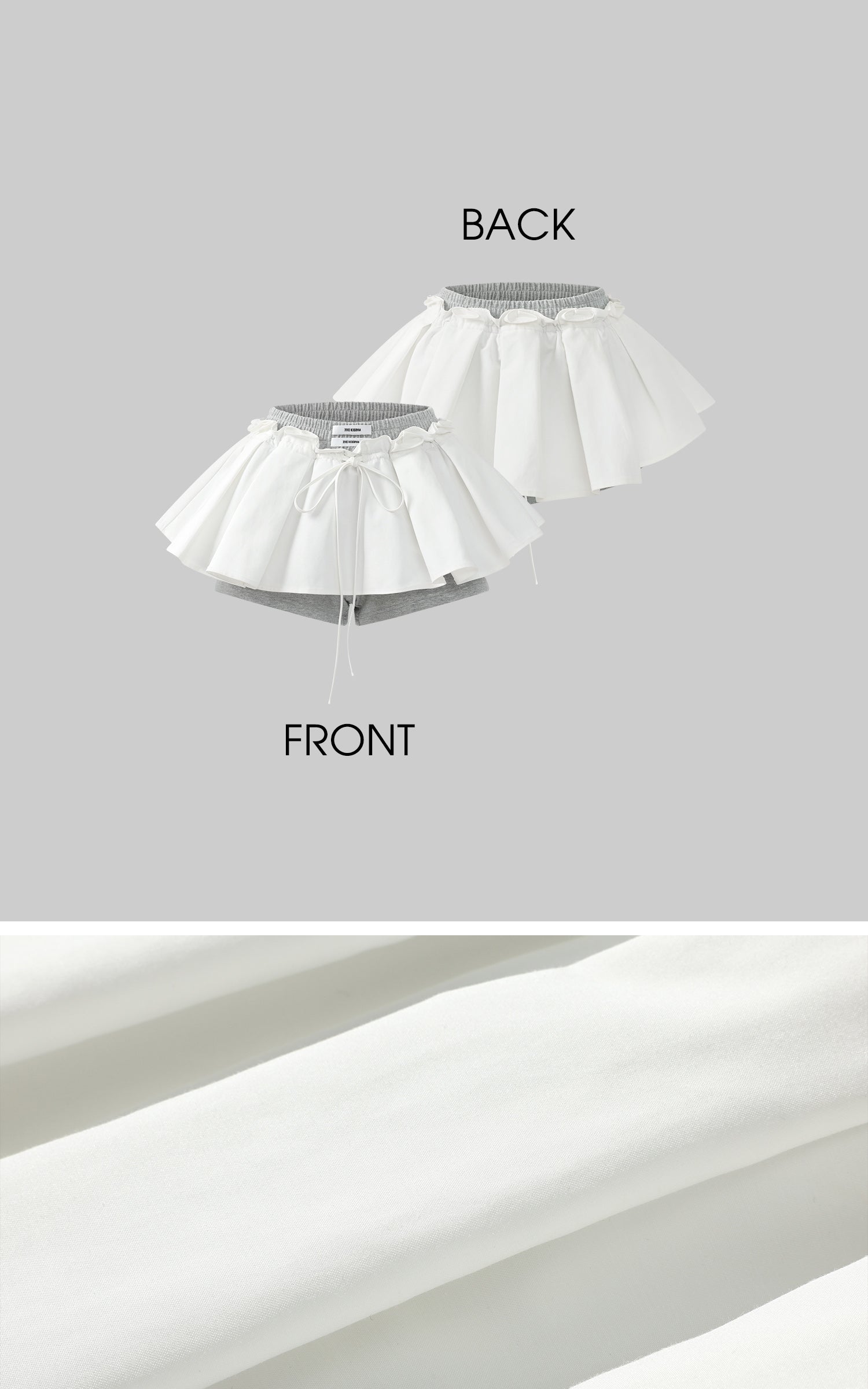 WARDEN EDGE Layered Mini Skirt with Contrast Drawstring Waist and Sporty Cotton Shorts