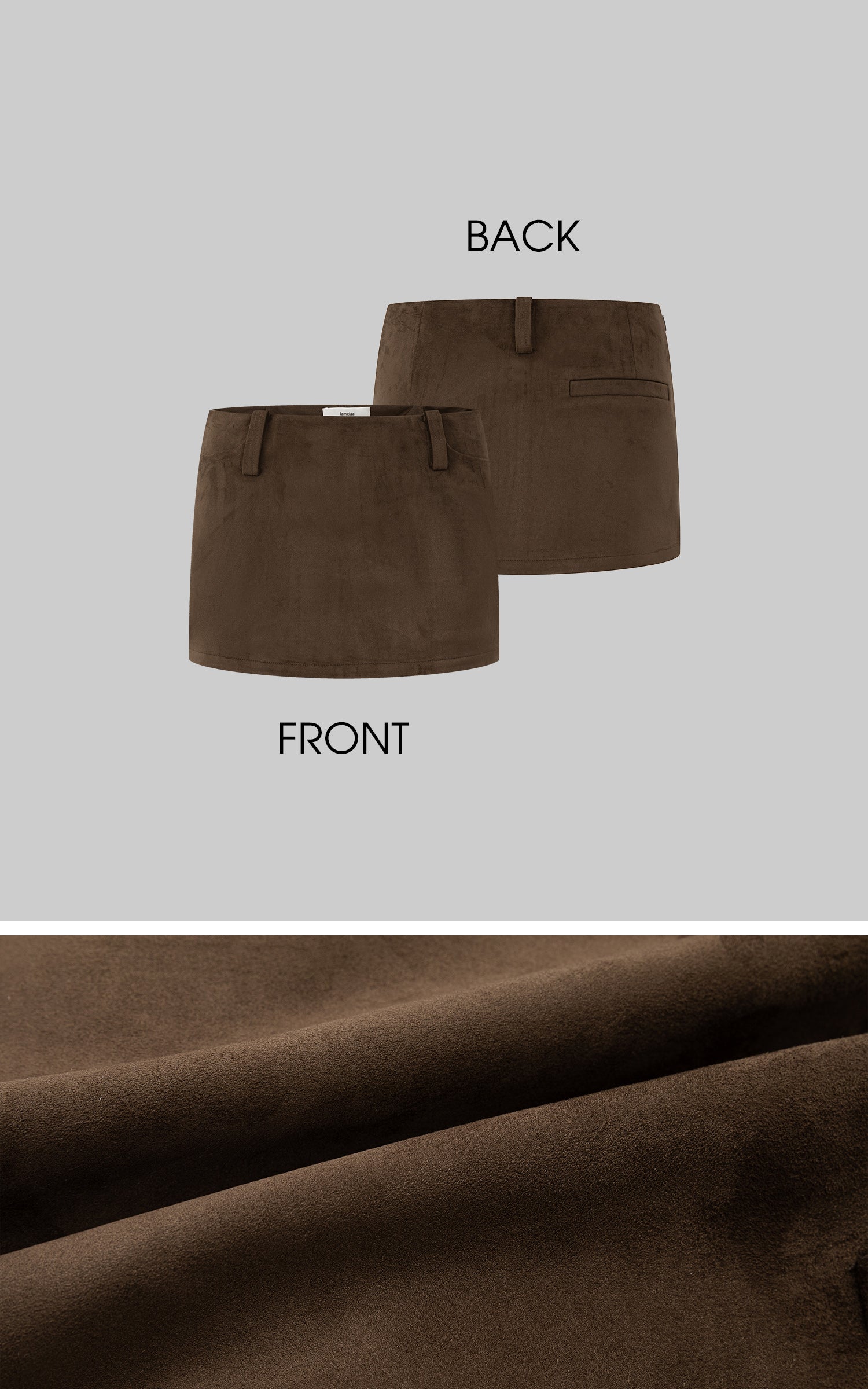 IAMXIAA フェイクスエードミニボディコンスカート