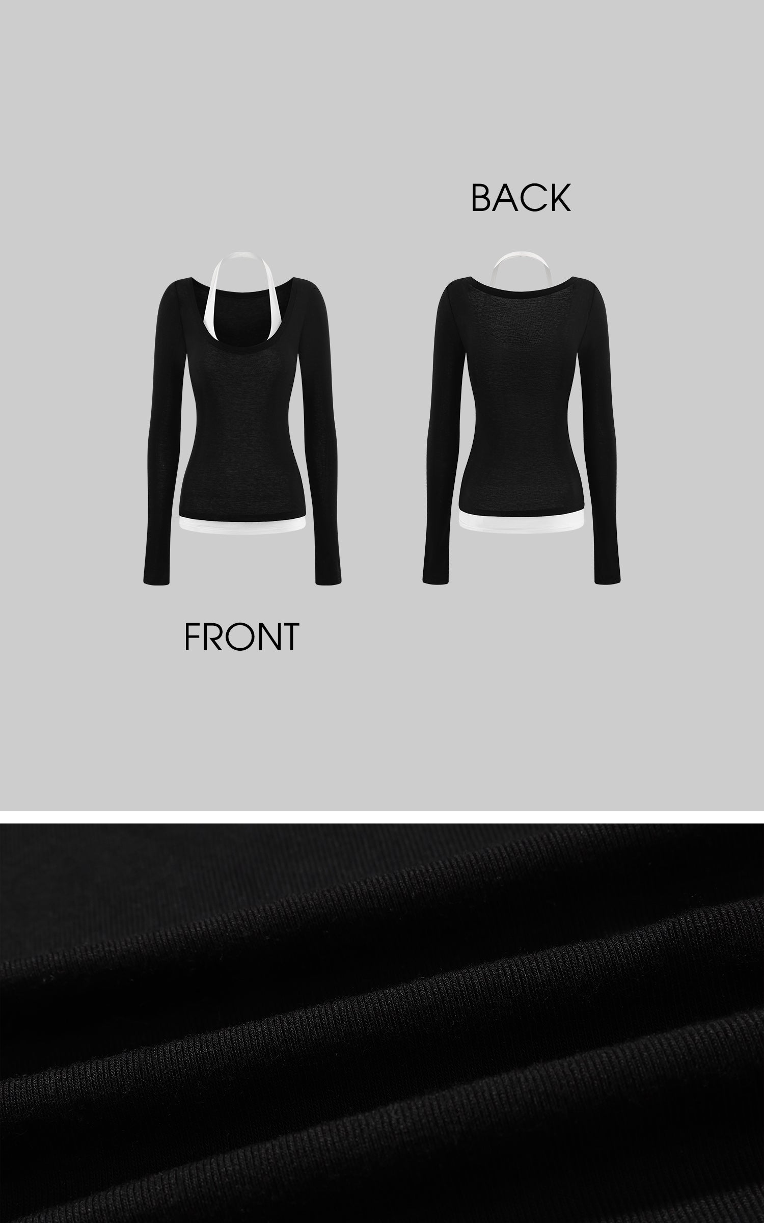 ROVENTE レイヤード長袖トップとフィットミニスカートの2点セット