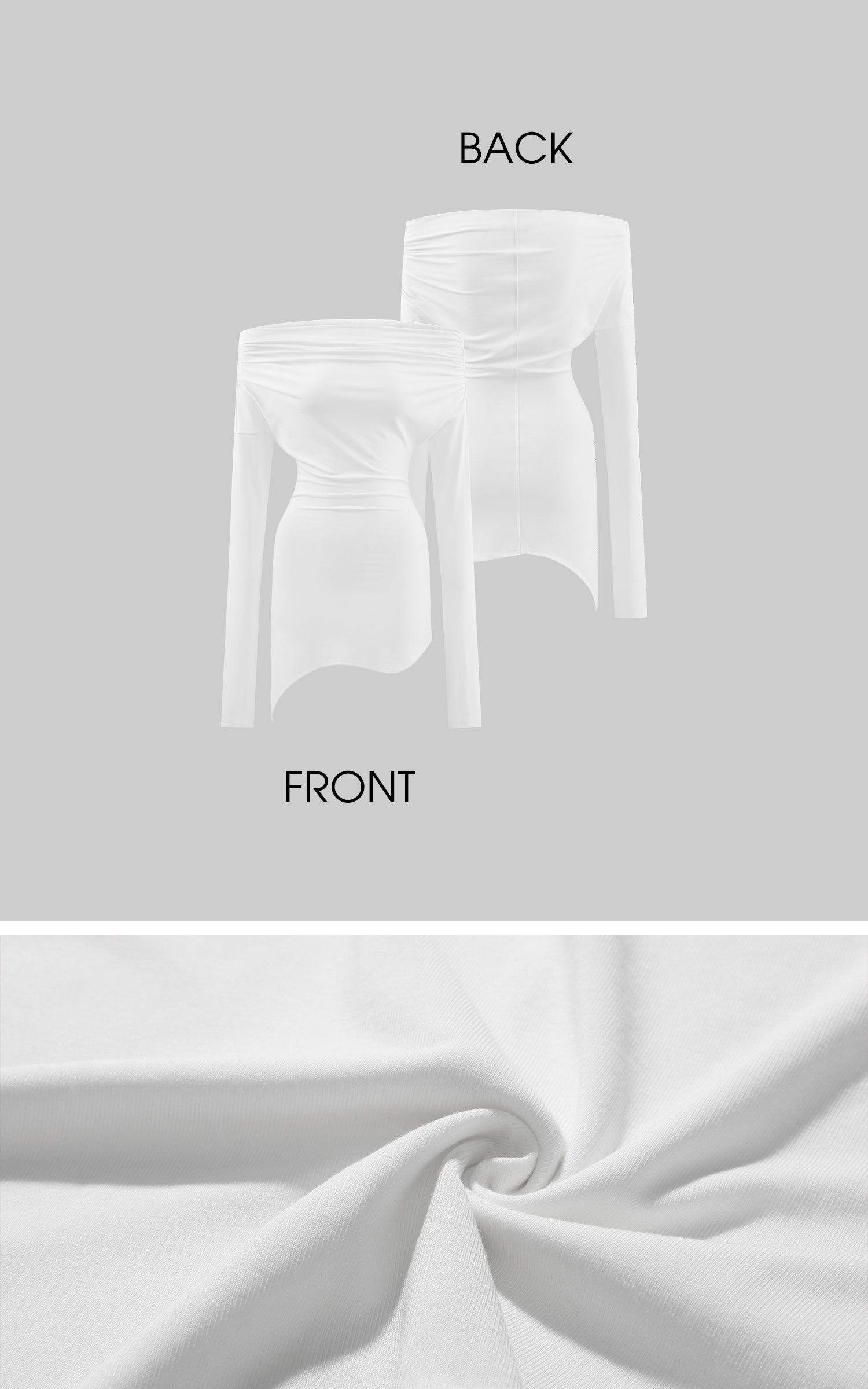 WARDEN EDGE オフショルダーギャザーロングスリーブTシャツ