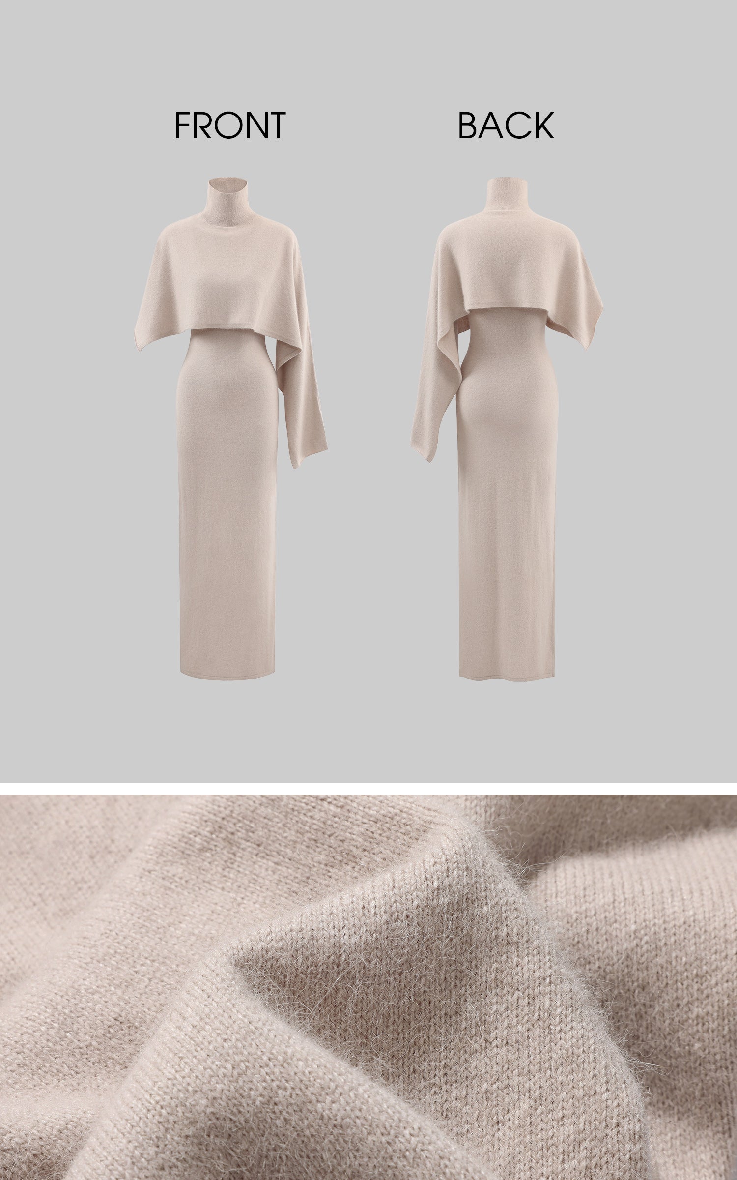 ROVENTE ドレープショール付きニットマキシドレス2点セット