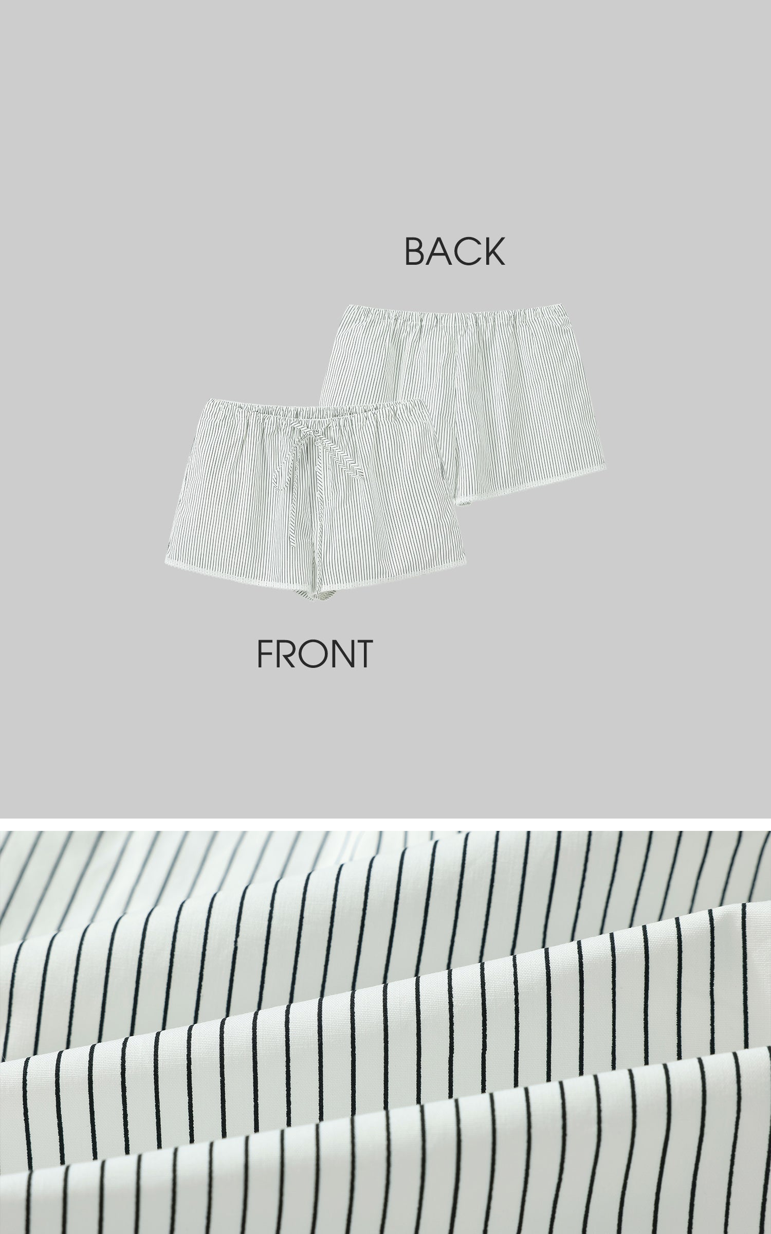 ROVENTE Striped Cotton Three-Piece Lounge Set - PINKPARKS