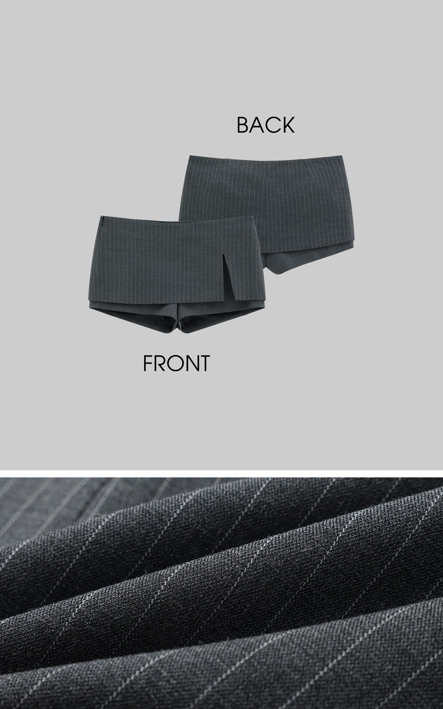 0122stepll ピンストライプスリットマイクロスカート