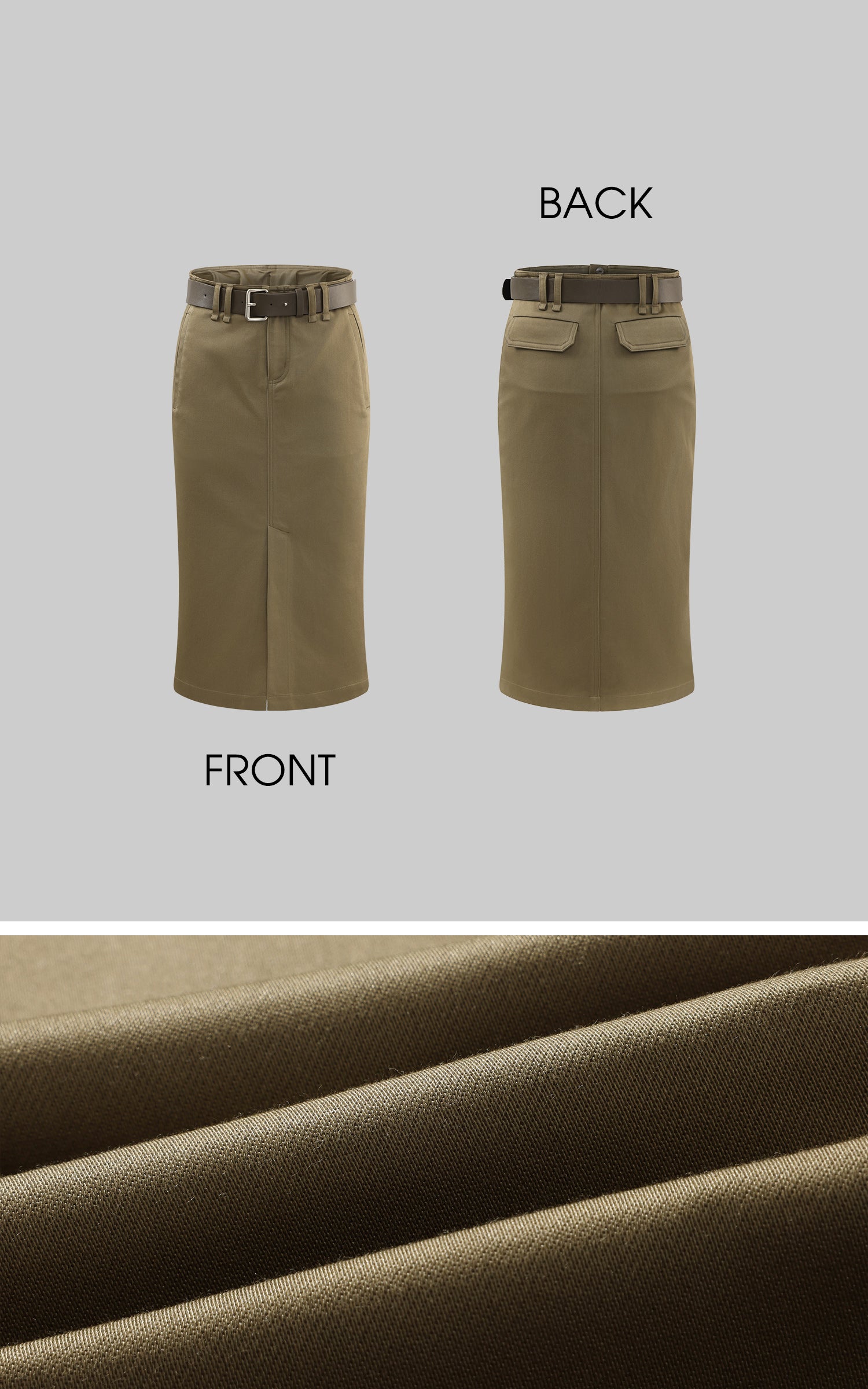 ROVENTE ドレープシルエットのハイスリットマキシスカート