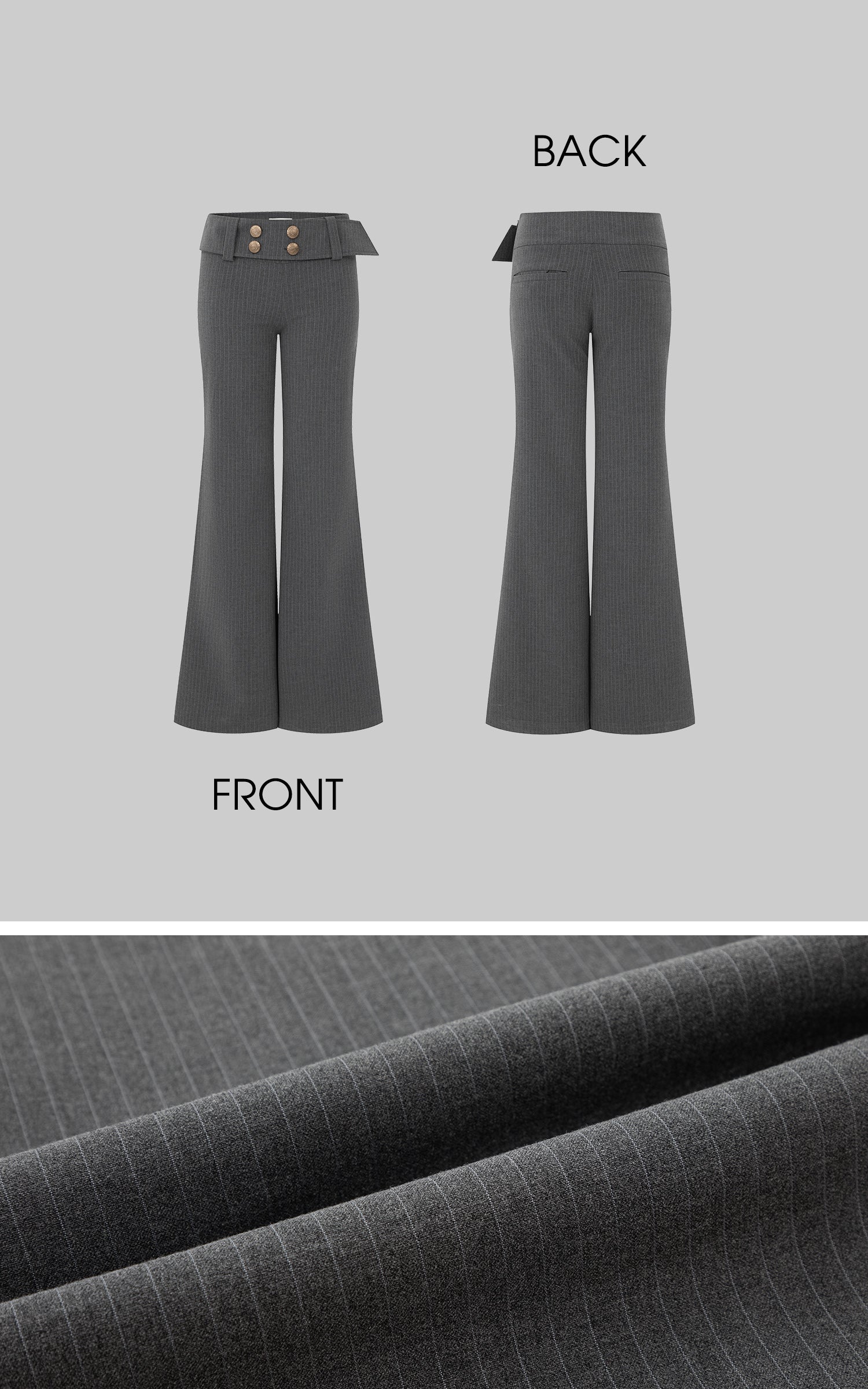 IAMXIAA ステートメントベルト付きローライズワイドレッグパンツ