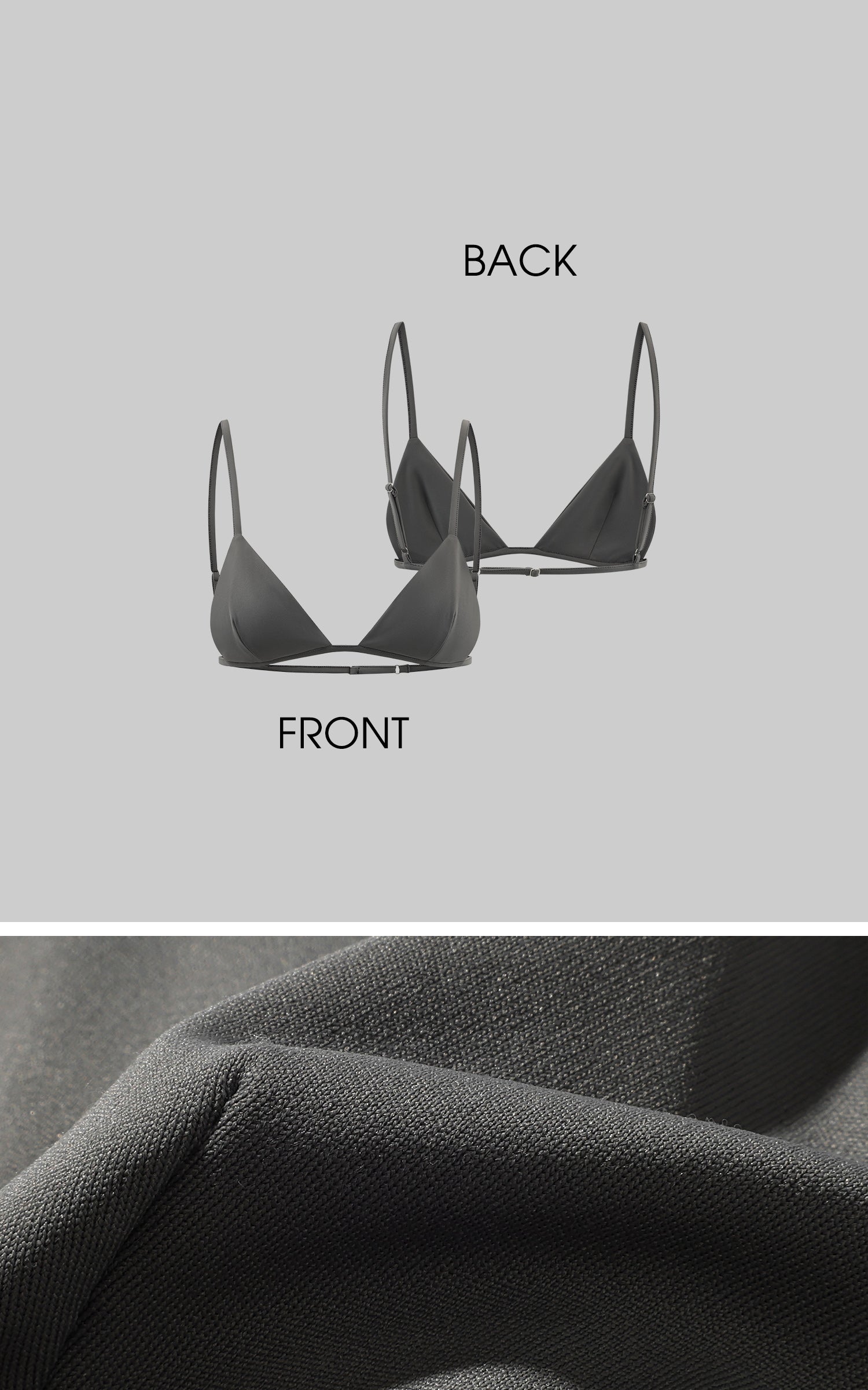 Rase le sol クォートプリント入りセミシアー長袖Tシャツ＋ミニマル三角ブラセット