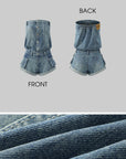 WARDEN EDGE Strapless Denim Utility Romper - PINKPARKS