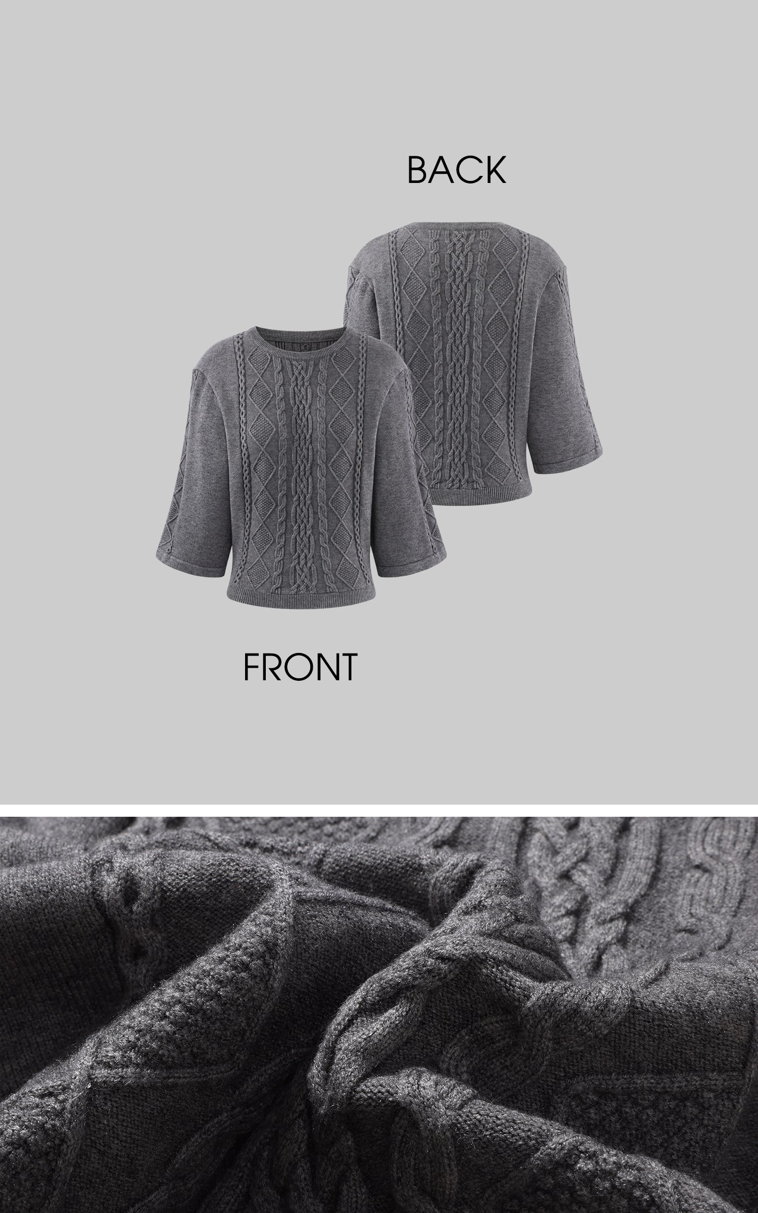 WARDEN EDGE 立体ケーブル編みクロップドセーター