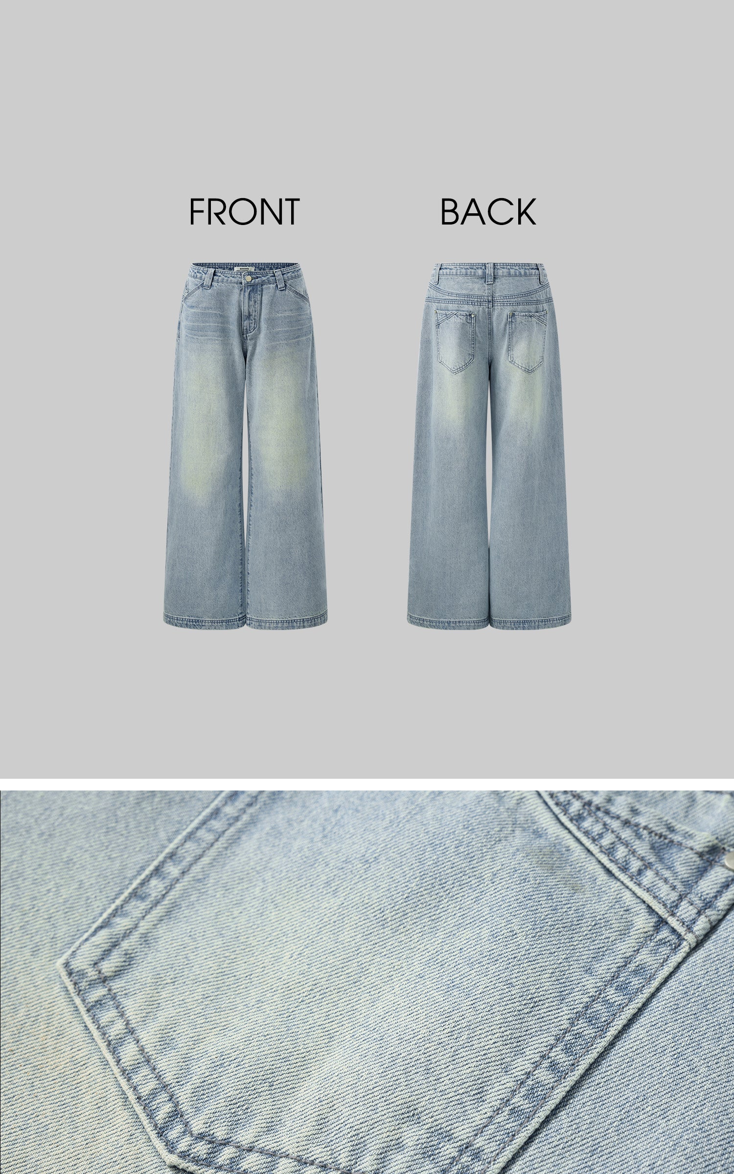 ROVENTE Low Rise Wide-Leg Distressed Jeans - PINKPARKS