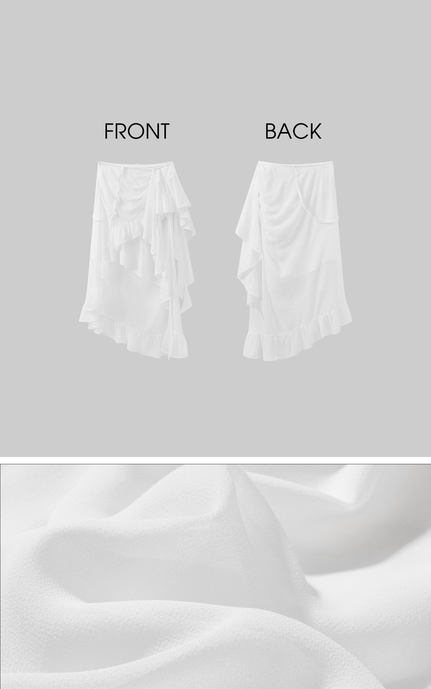 WARDEN EDGE Layered Asymmetric Midi Skirt in Mixed Textures - PINKPARKS