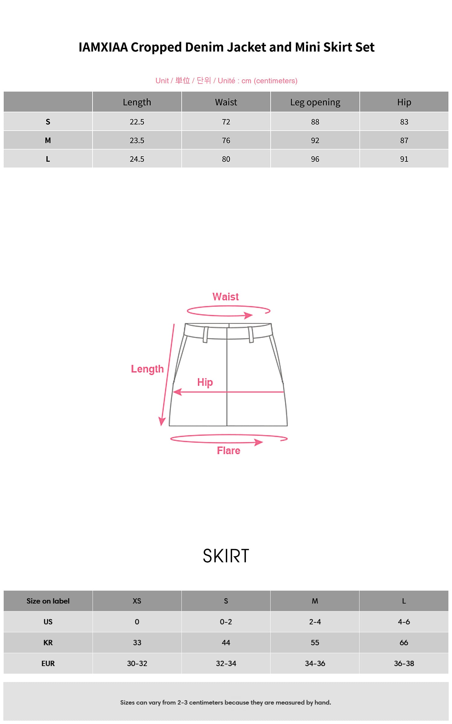 IAMXIAA クロップドデニムジャケット＆ミニスカートセット