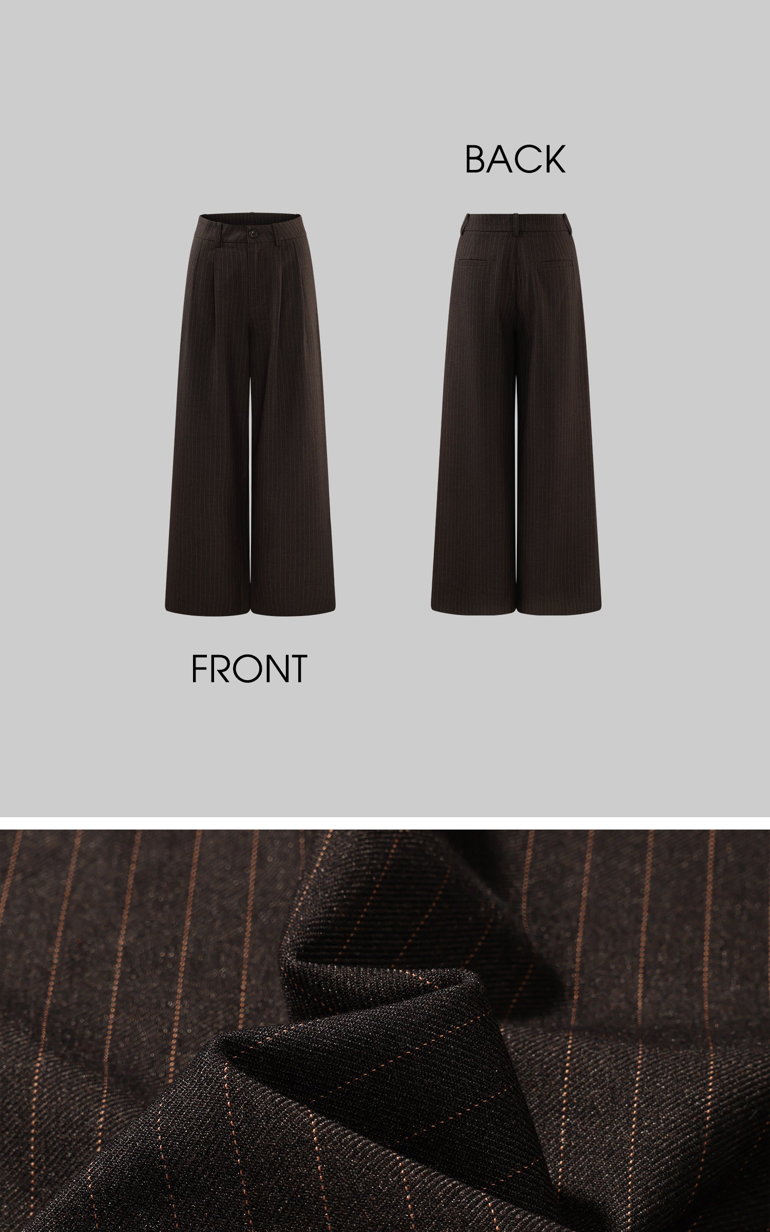 ROVENTE ブレザービスチェ＆ワイドパンツ付きテーラードピンストライプスーツセット