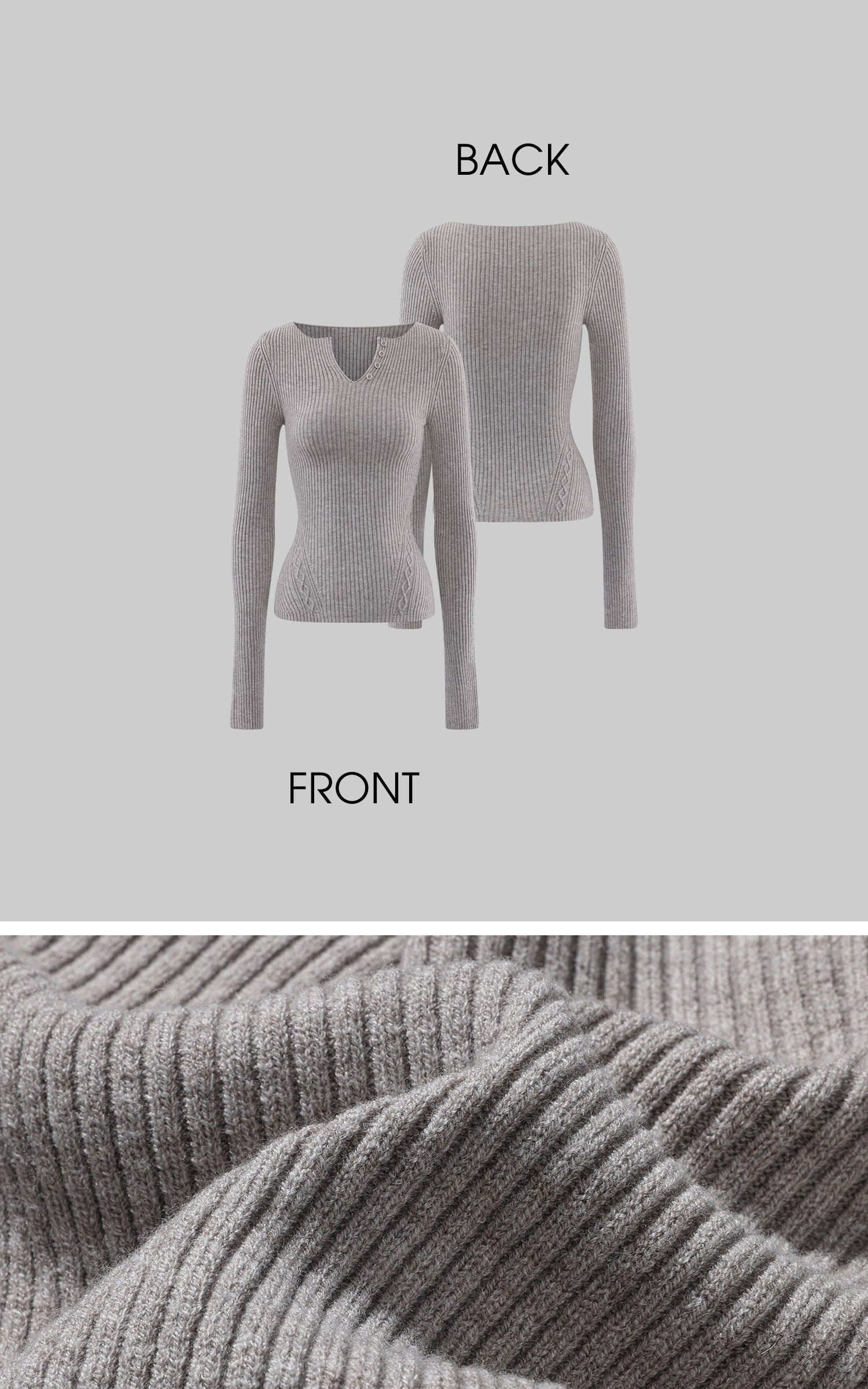 WARDEN EDGE フィッテッドリブニットオープンネックトップ