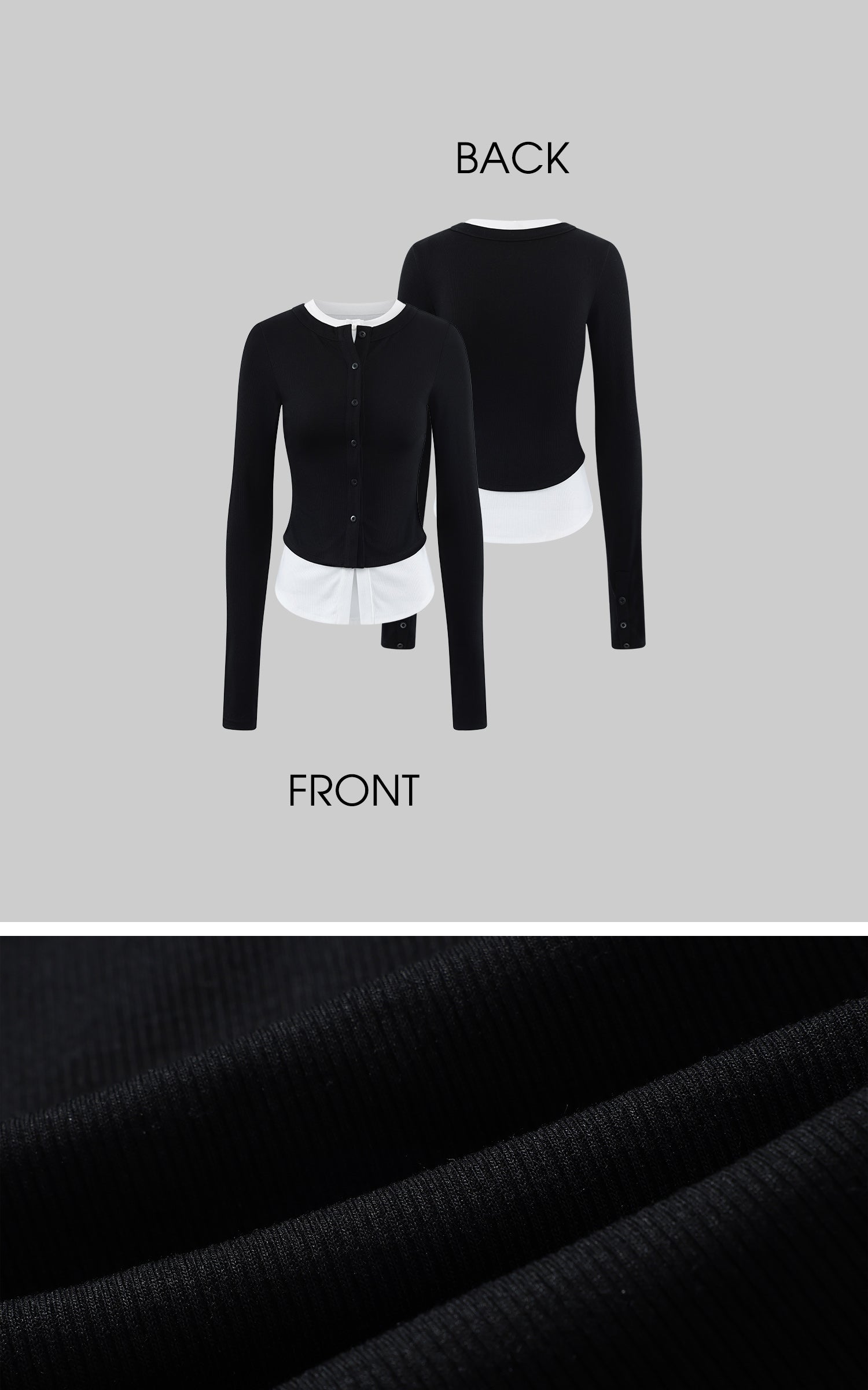 WARDEN EDGE レイヤードVネック長袖トップ