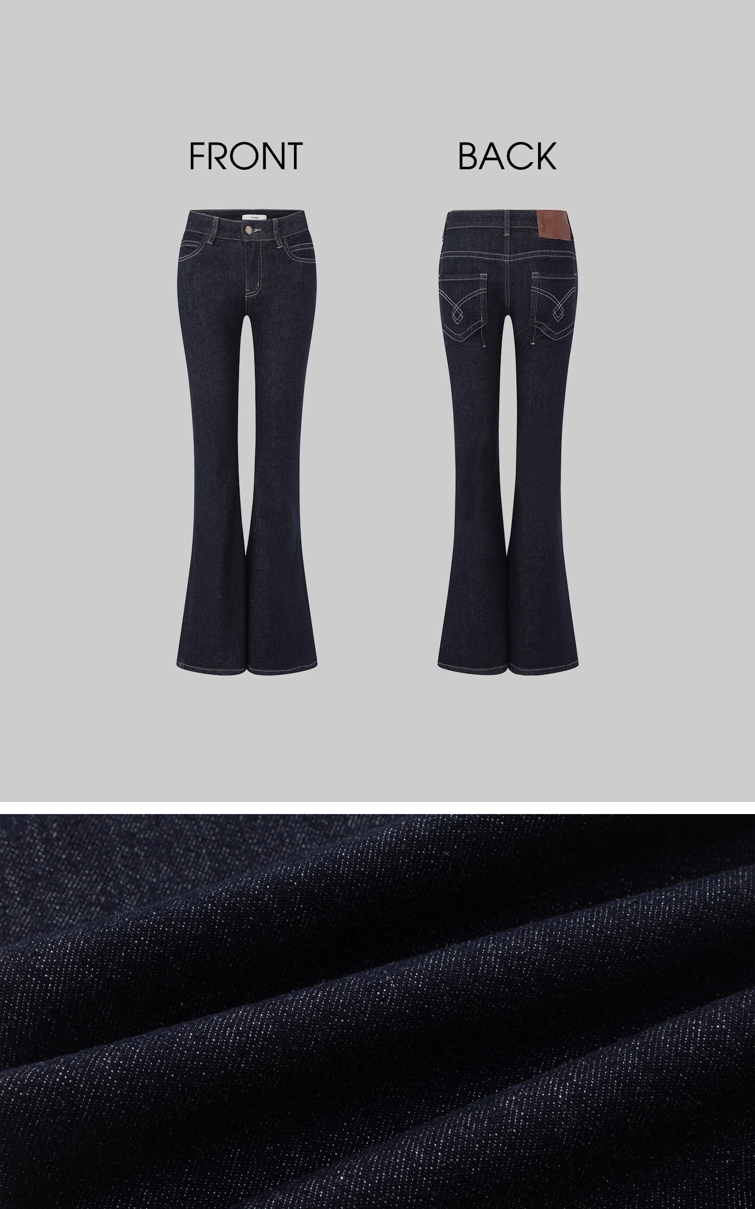 IAMXIAA ストラップレスデニムトップ＆フレアパンツ2点セット